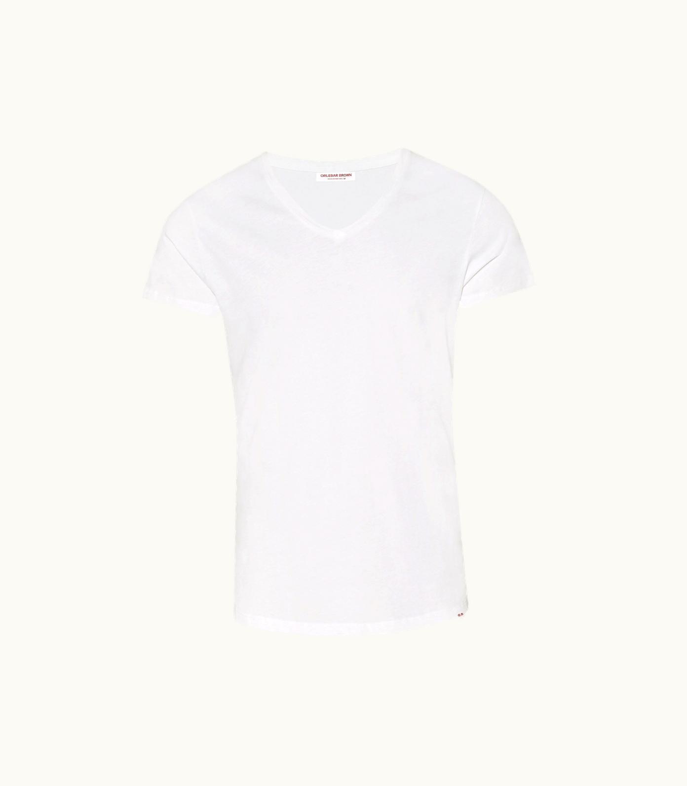 Orlebar Brown Ob-V - White Tailored Fit V-Neck T-Shirt Orlebar Brown White