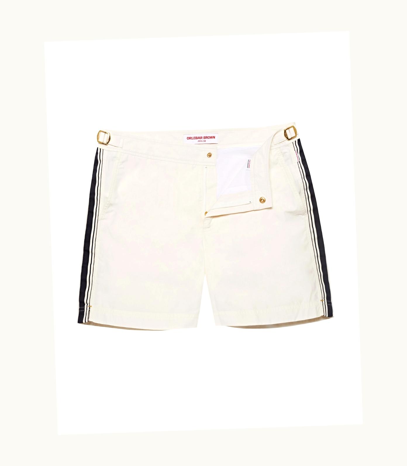 Orlebar Brown Orlebar Brown White Sand Mid-Length Border Tape Swim Shorts White Sand