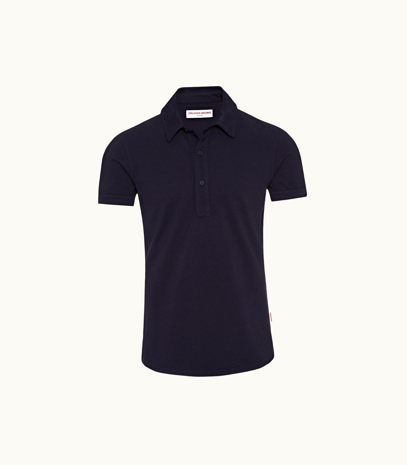 Orlebar Brown Sebastian Tailored - Navy Tailored Fit Piqué Polo Orlebar Brown Navy