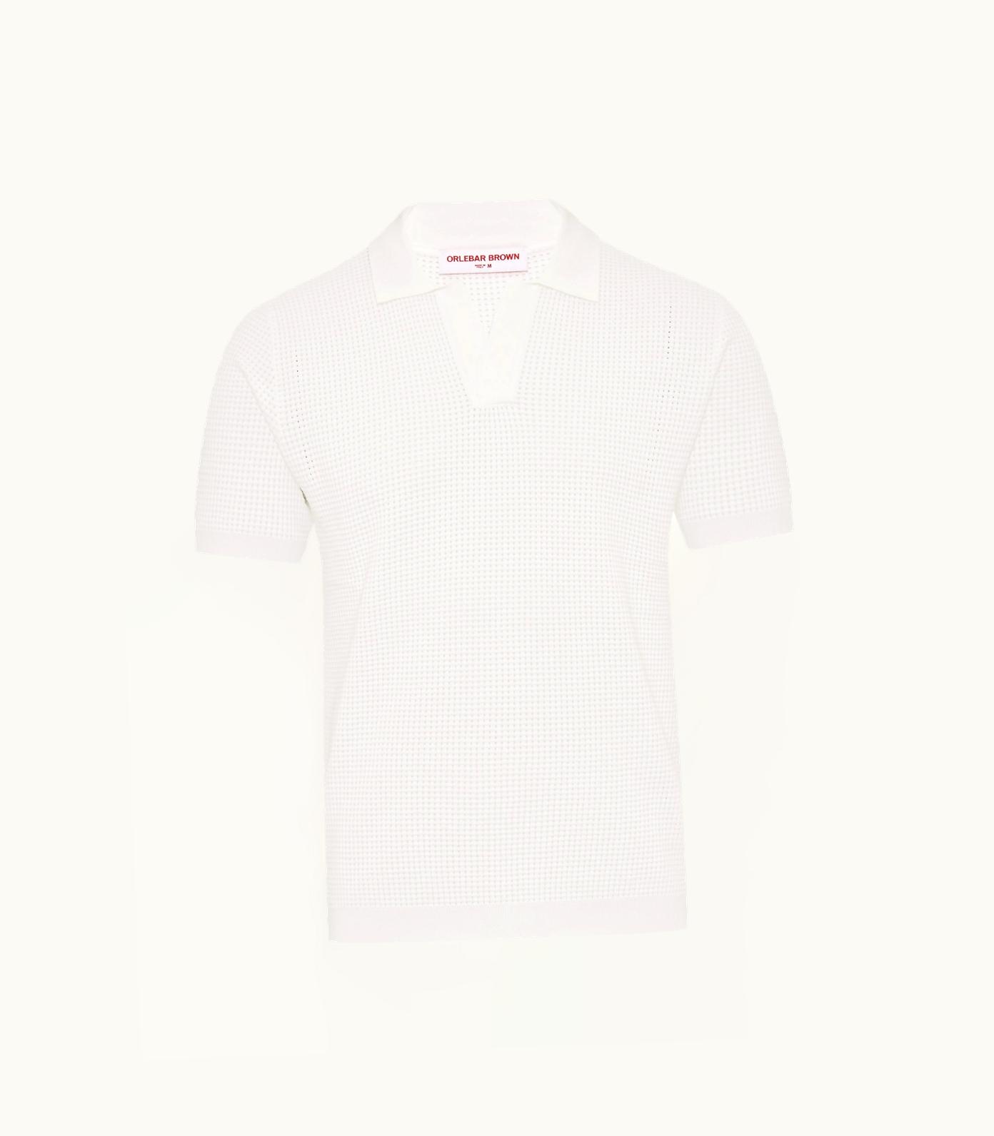 Orlebar Brown Orlebar Brown White Classic Fit Open Mesh Stitch Polo Shirt White