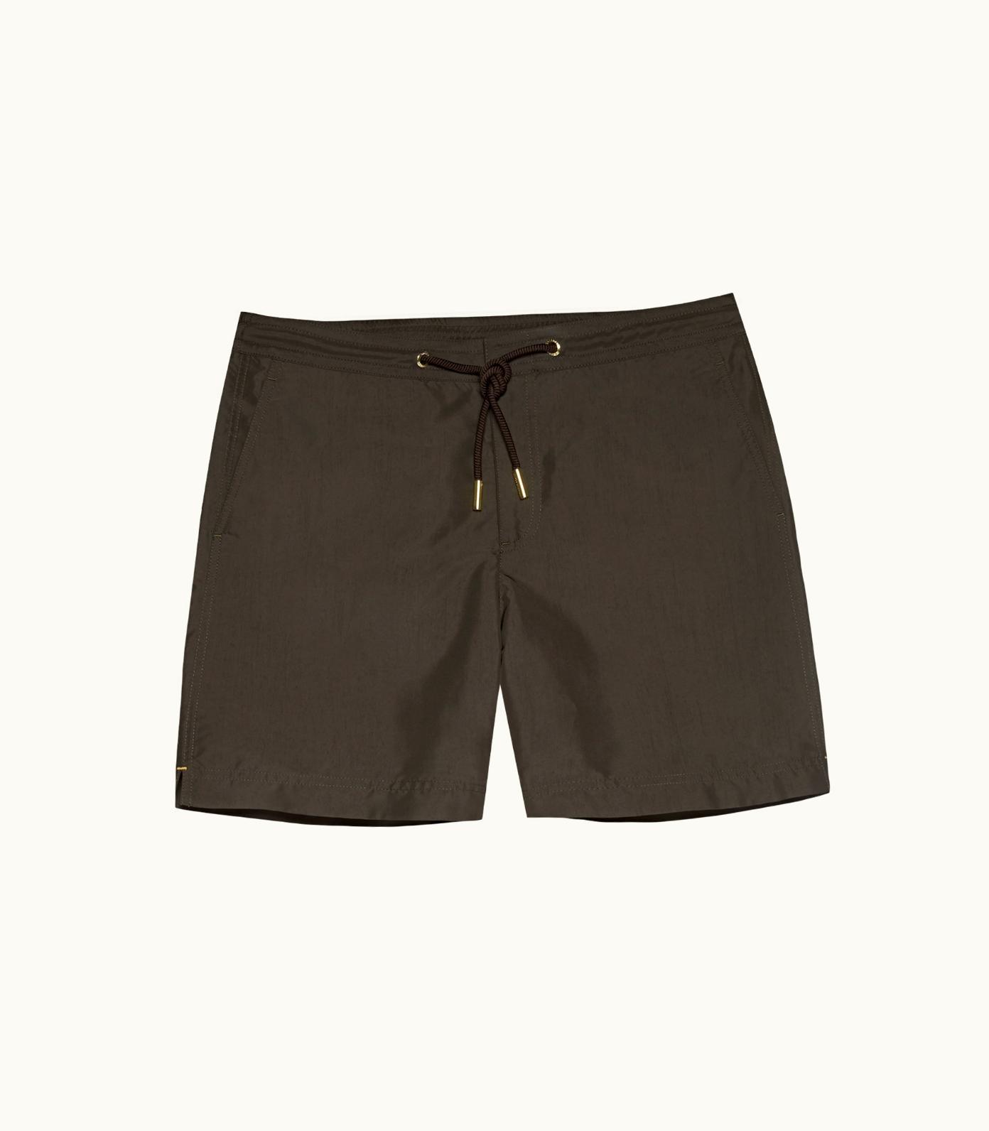 Orlebar Brown Orlebar Brown Smoked Tea Mid-Length Drawcord Swim Shorts Smoked Tea