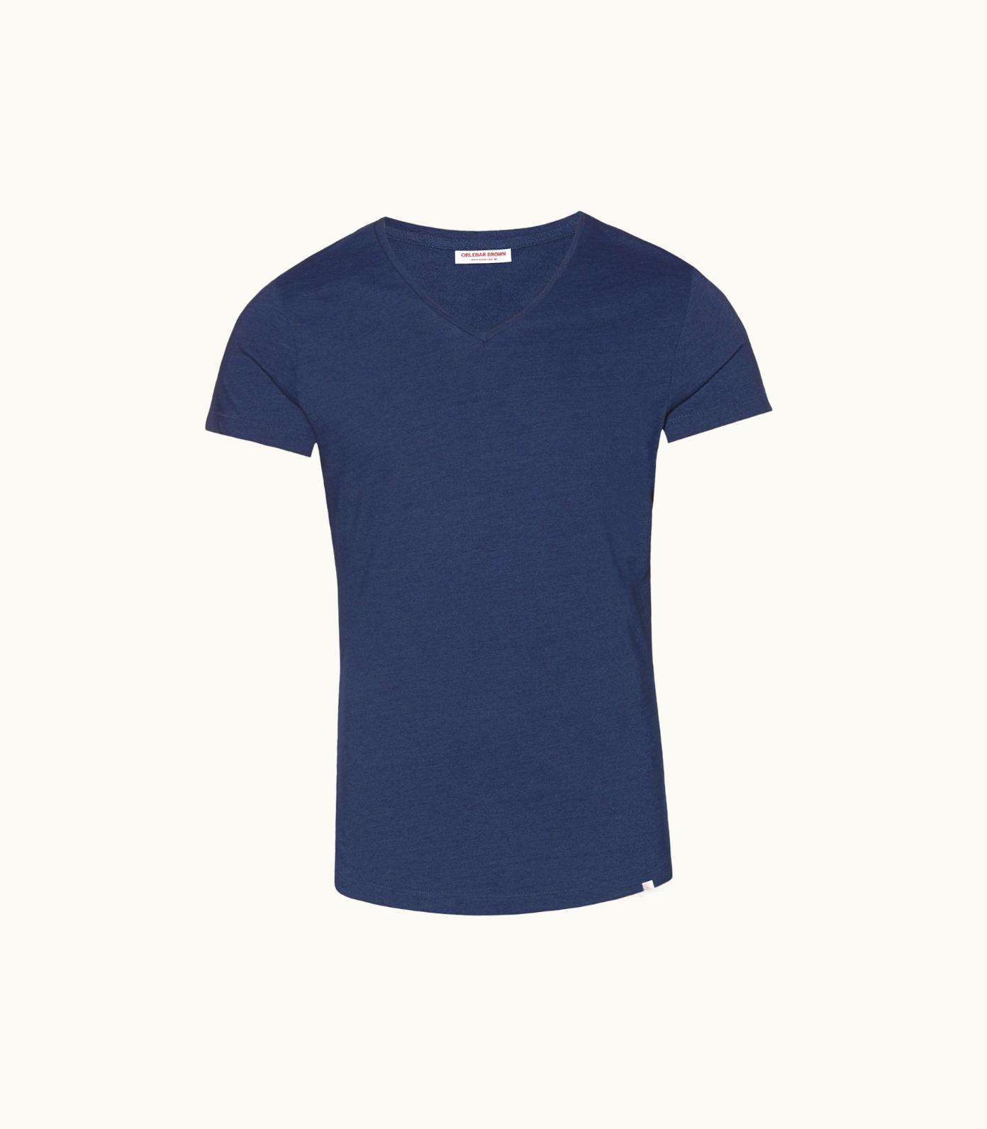 Orlebar Brown Ob-V - Denim Tailored Fit V-Neck T-Shirt Orlebar Brown Denim Pigment