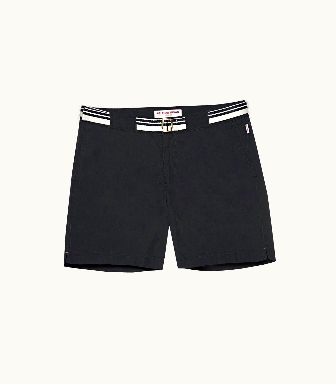 Orlebar Brown Orlebar Brown Night Iris Mid-Length Border Stripe Belt Swim Shorts Night Iris