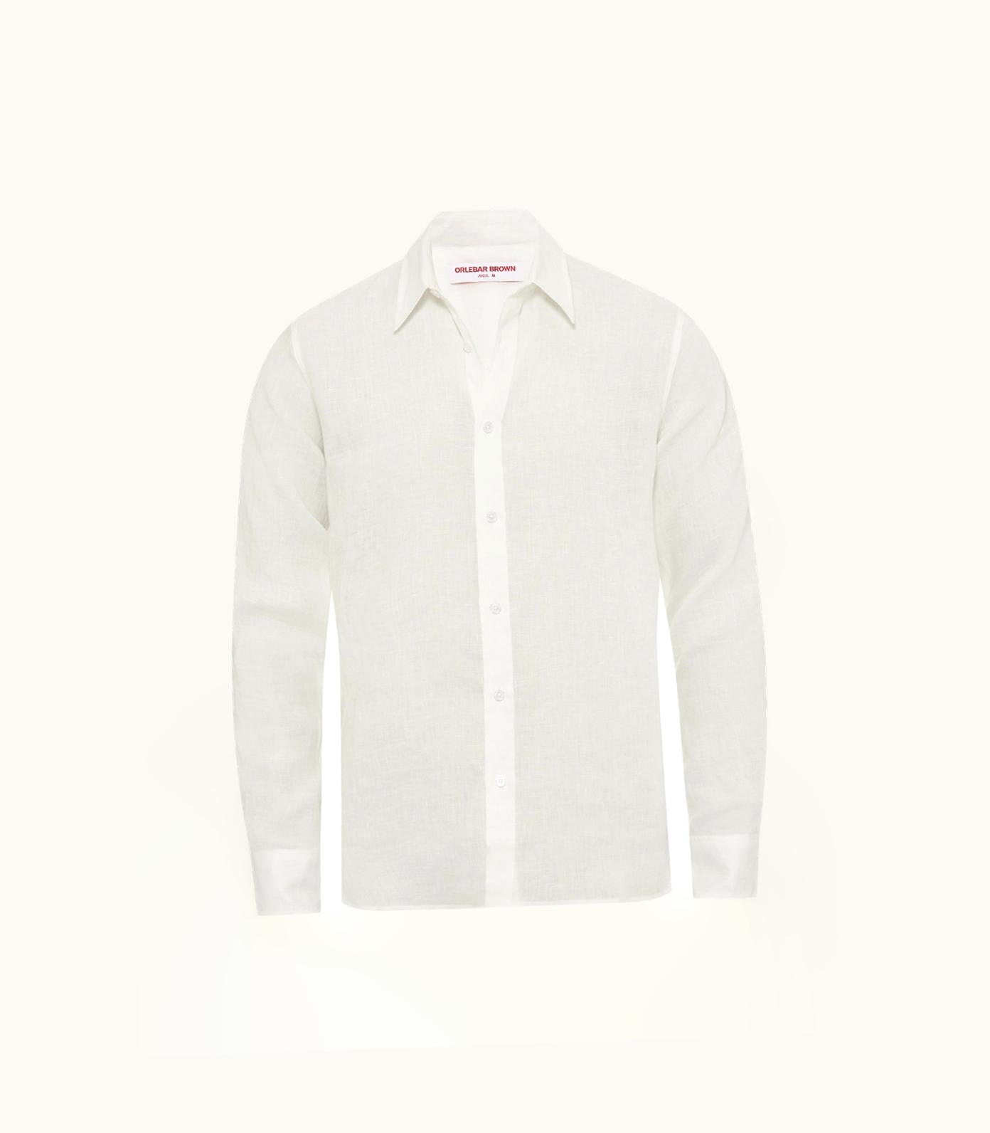 Orlebar Brown Orlebar Brown White Classic Collar Linen Shirt White