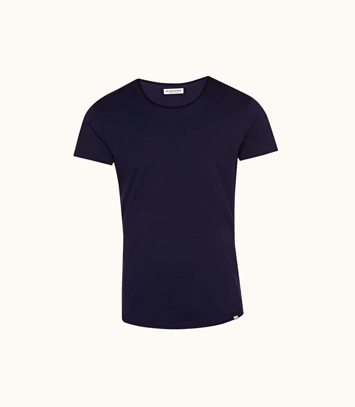 Orlebar Brown Ob-T - Navy Tailored Fit Crew Neck Cotton T-Shirt Orlebar Brown Navy