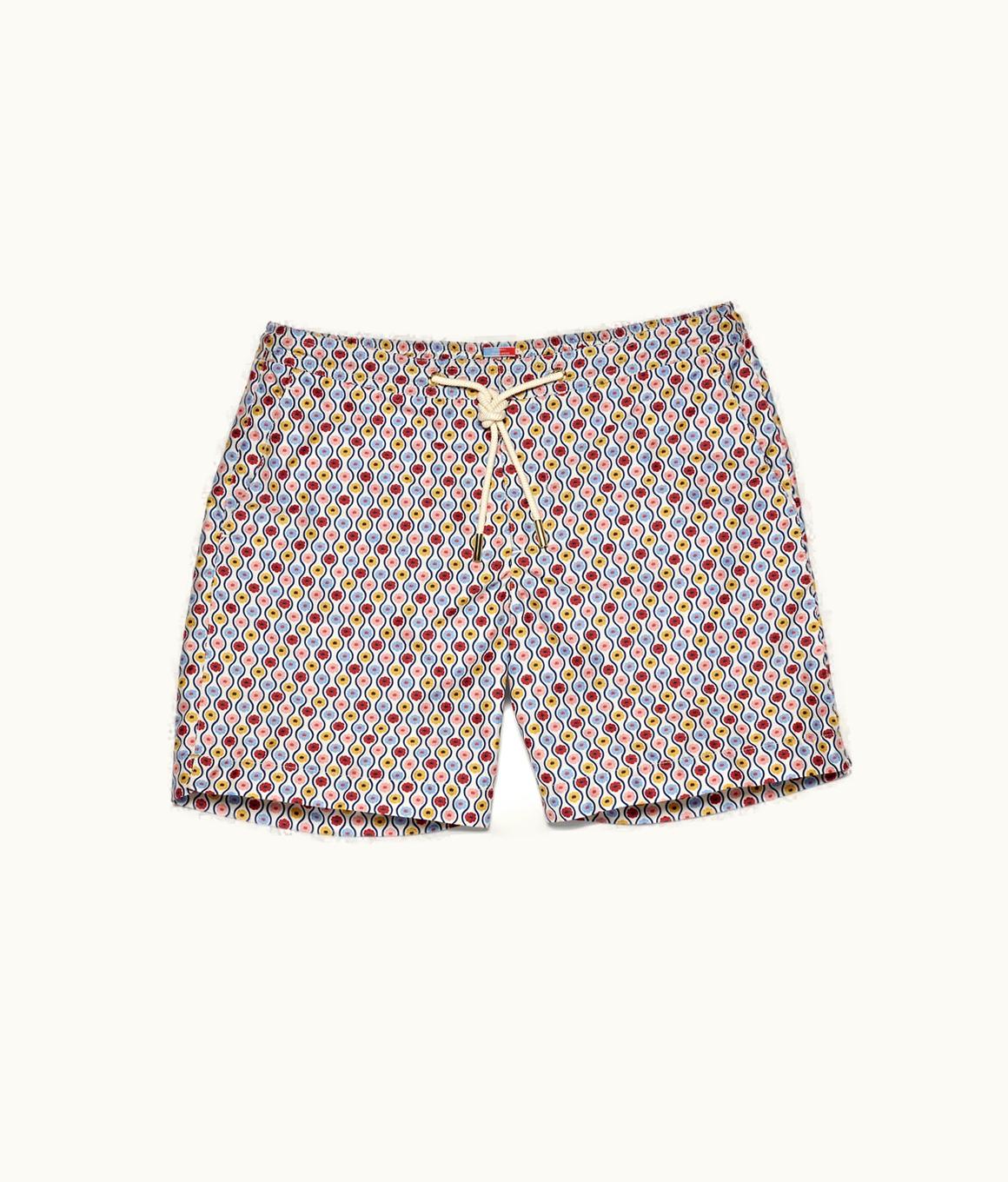 Orlebar Brown Orlebar Brown White Sand Whitsun Print Mid-Length Drawcord Swim Shorts White Sand