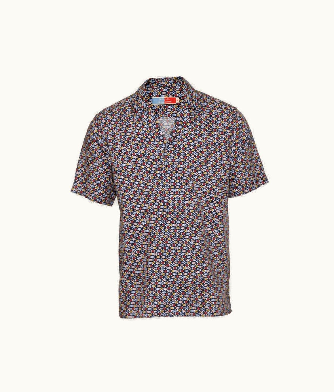 Orlebar Brown Orlebar Brown Midnight Navy Whitsun Print Relaxed Fit Capri Collar Shirt
