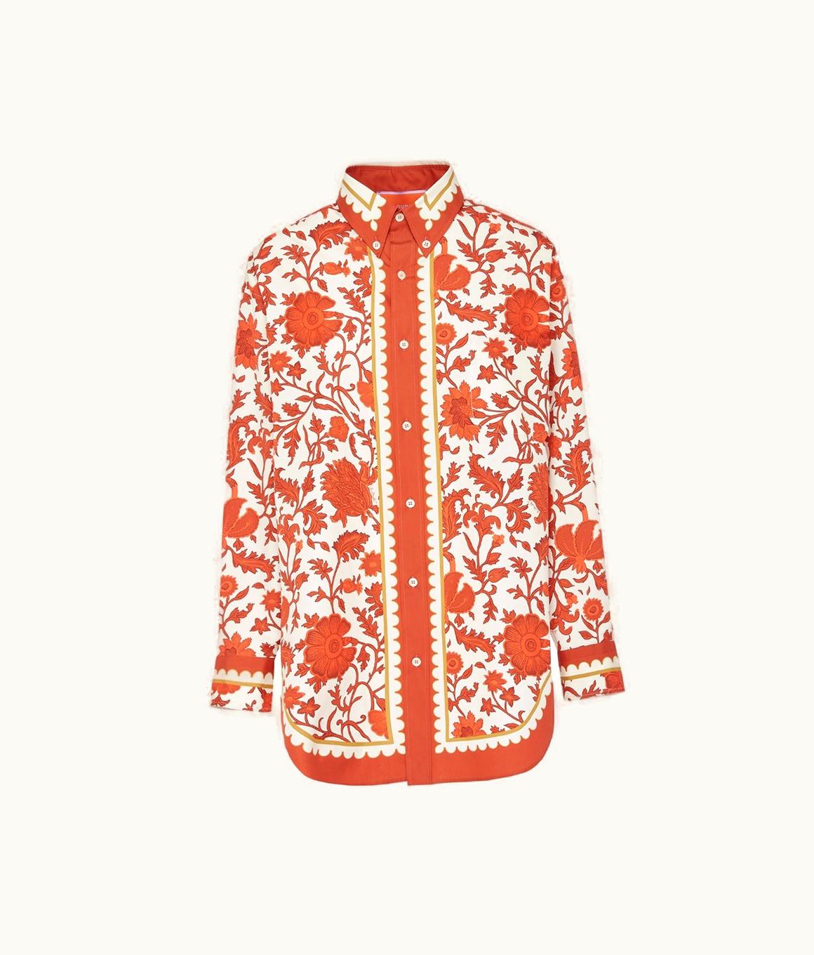 Orlebar Brown Orlebar Brown Better Than You Boyfriend's Shirt Dragonflower Placée Red