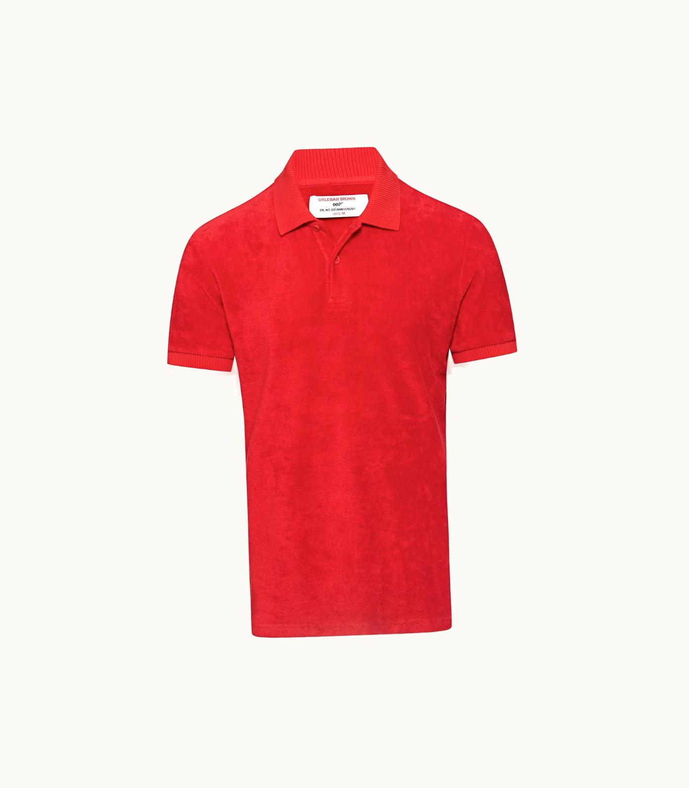 Orlebar Brown Orlebar Brown Red 007 Ryder Dr. No Towelling Polo Shirt Red