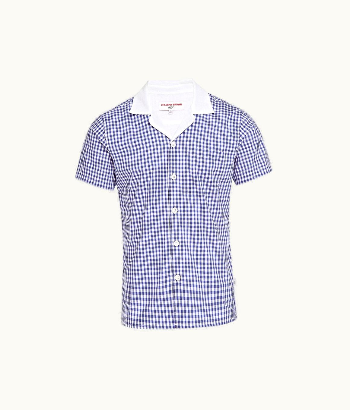 Orlebar Brown Thunderball Gingham Shirt - 007 Blueprint / White Capri Collar Shirt Orlebar Brown