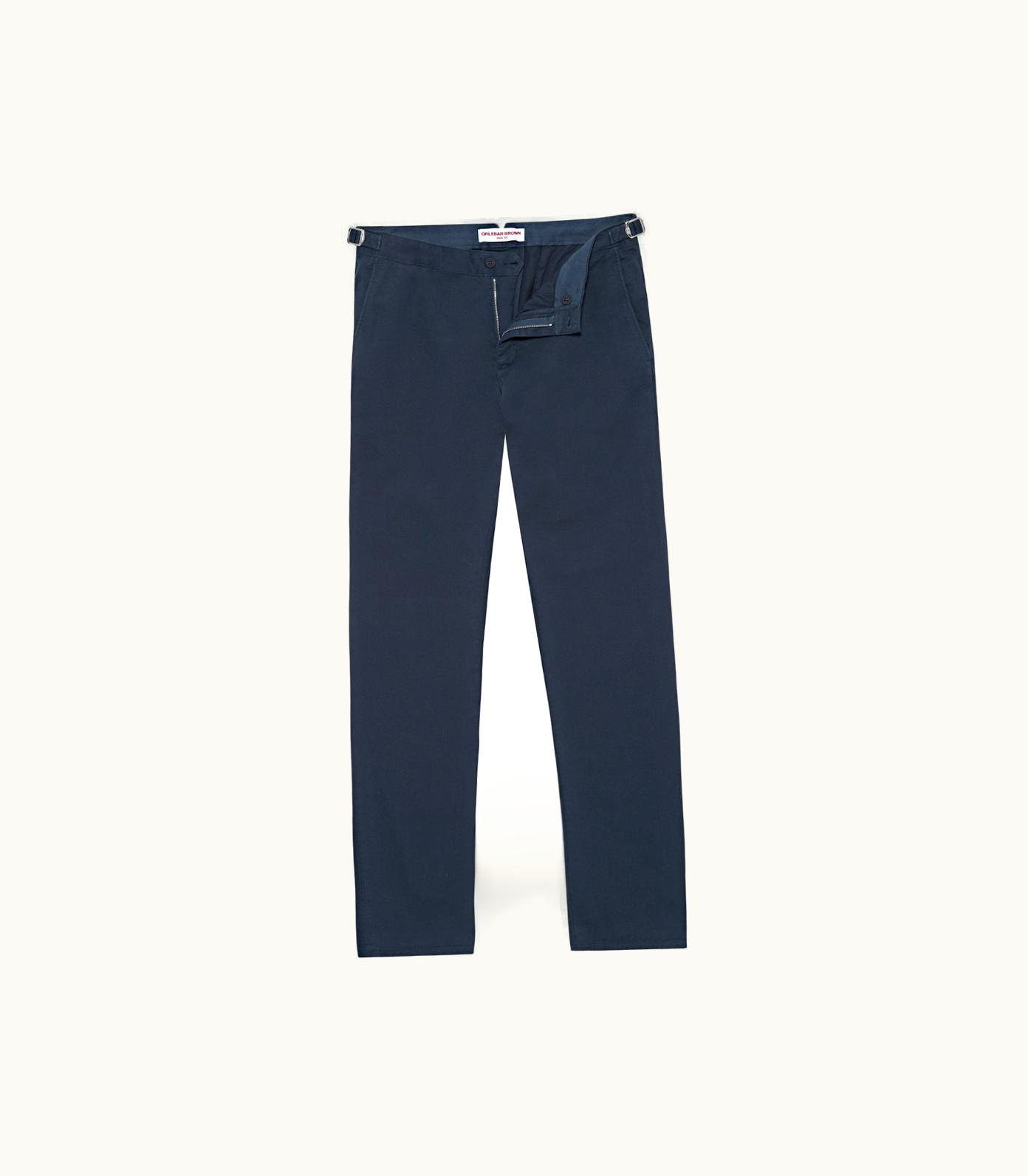 Orlebar Brown Orlebar Brown Dark Navy Tailored Fit Stretch-Cotton Chinos 277139