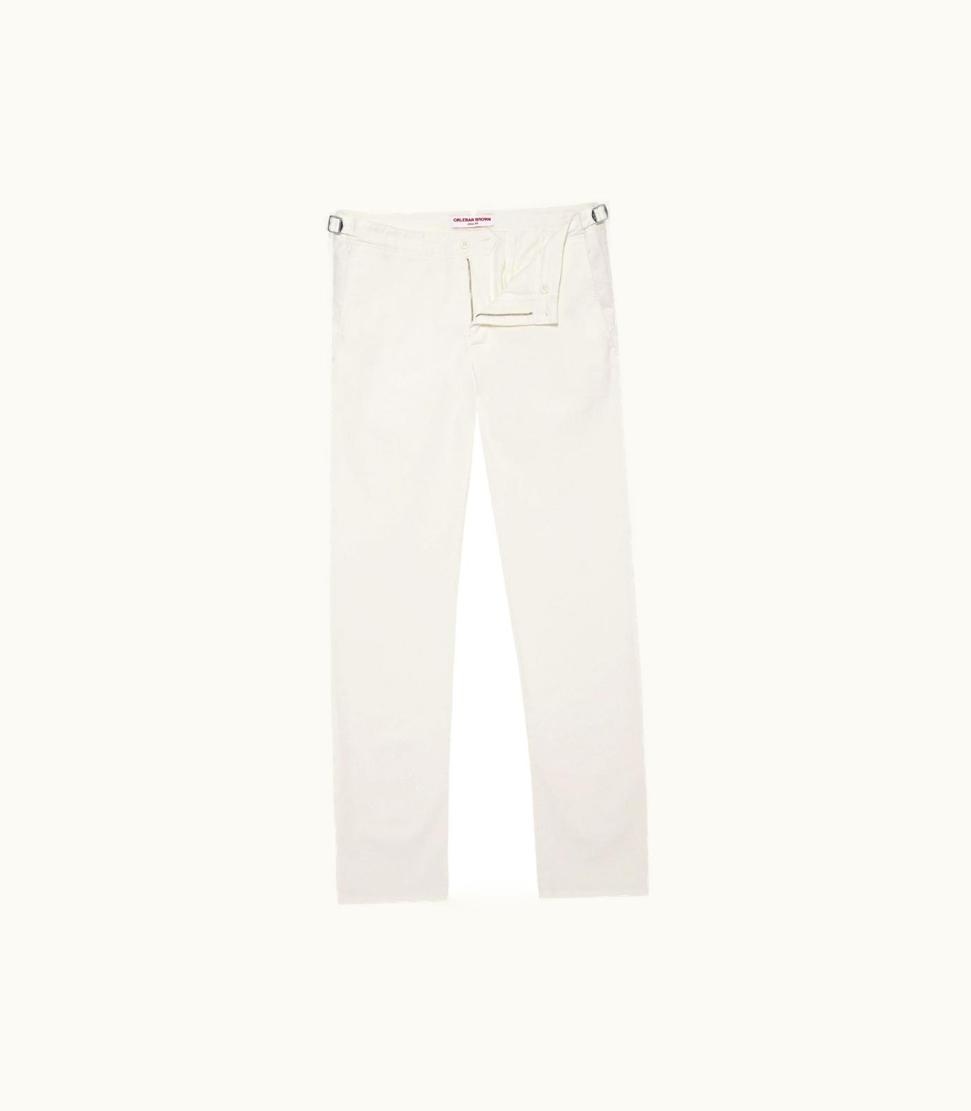 Orlebar Brown Mens White Tailored Fit Chinos Luxury Menswear Orlebar Brown 277126