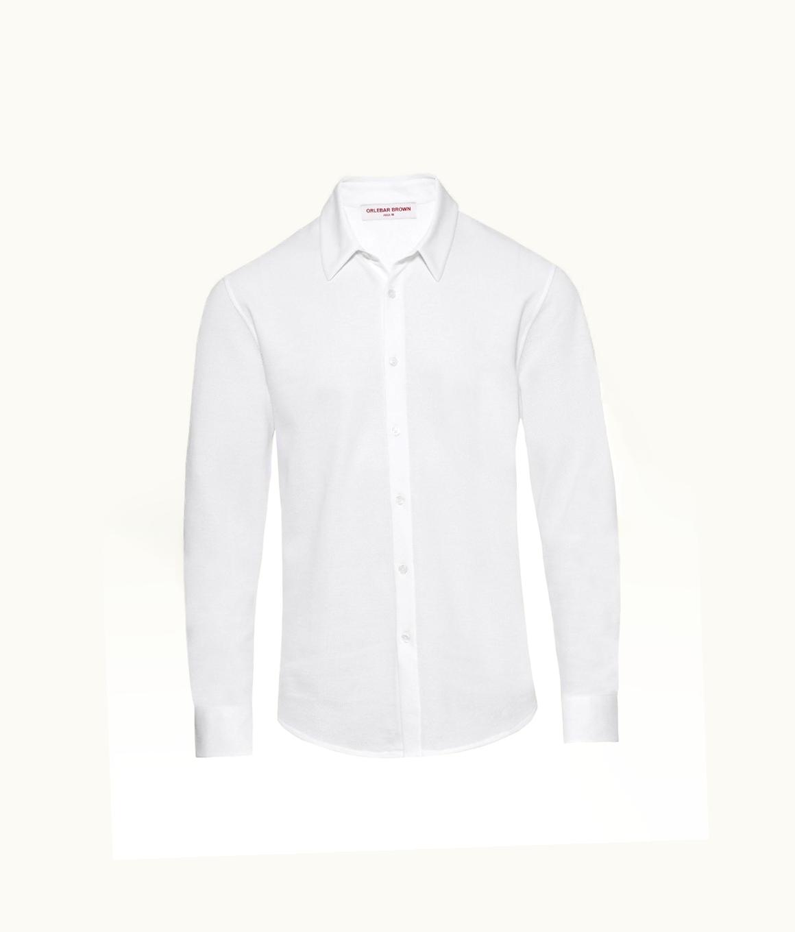 Orlebar Brown Orlebar Brown White Classic Collar Cotton Pique Shirt