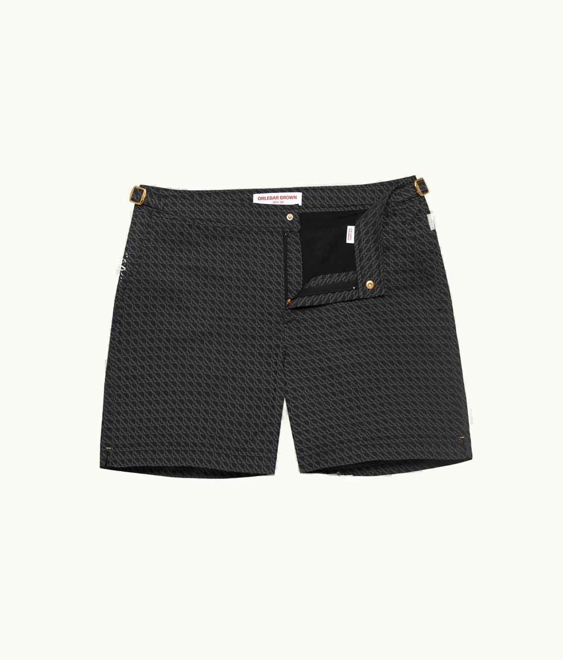 Orlebar Brown Orlebar Brown Piranha Grey Orbit Jacquard Mid-Length Swim Shorts Piranha Grey