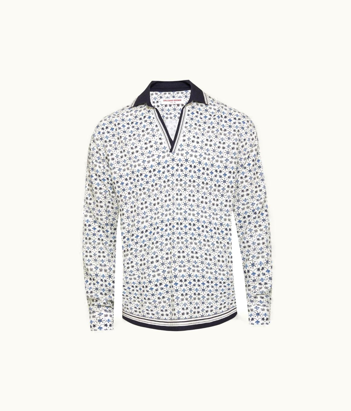 Orlebar Brown Orlebar Brown Cashew Fiore Print Relaxed Fit Resort Placket Overhead Shirt 279034