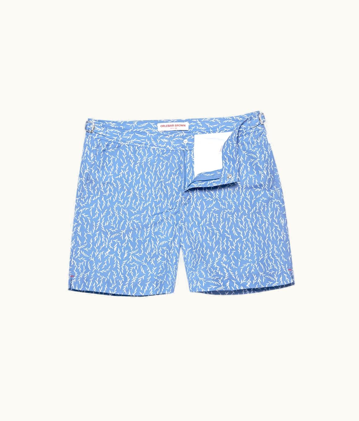 Orlebar Brown Orlebar Brown Springfield Blue Sedge Print Mid-Length Swim Shorts Springfield Blue