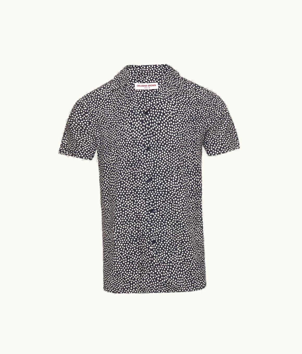 Orlebar Brown Orlebar Brown Night Iris Star Print Capri Collar Shirt Night Iris