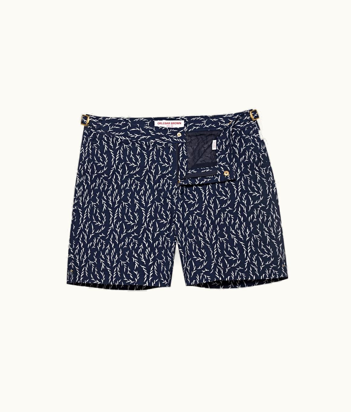 Orlebar Brown Orlebar Brown Night Iris Sedge Jacquard Mid-Length Swim Shorts Night Iris