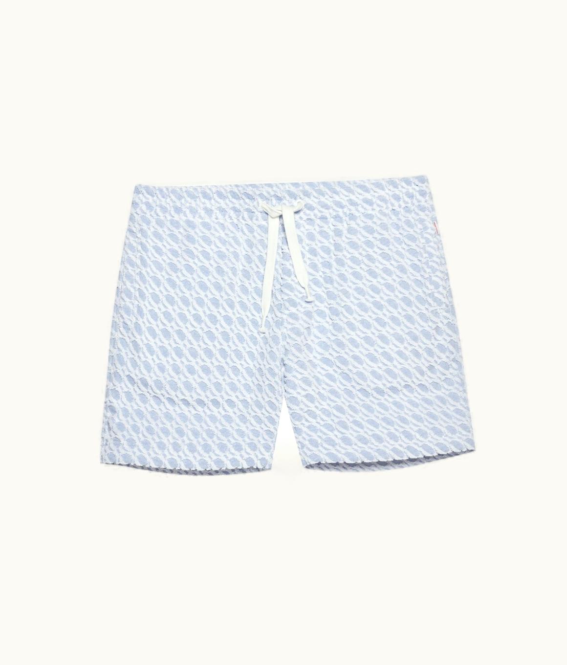 Orlebar Brown Orlebar Brown Wish Blue Orbit Jacquard Towelling Mid-Length Sweat Shorts Wish Blue