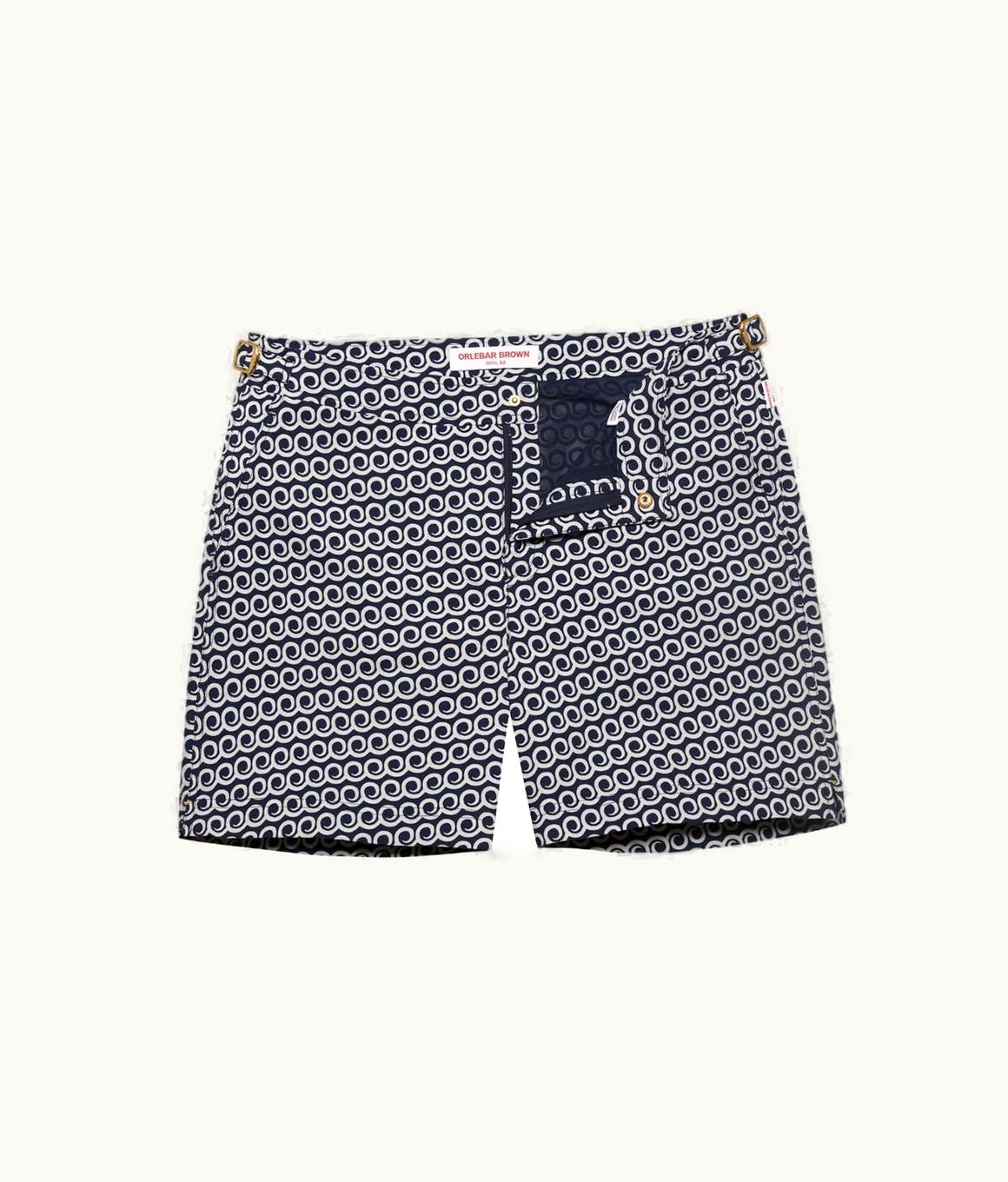 Orlebar Brown Orlebar Brown Midnight Navy Lacuna Jacquard Mid-Length Swim Shorts Midnight Navy