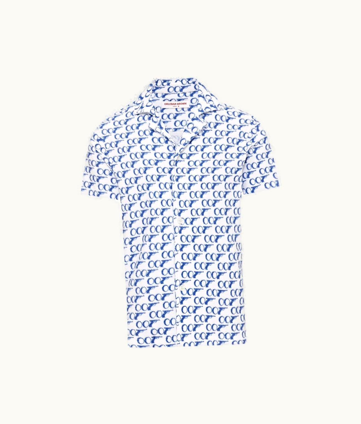 Orlebar Brown Orlebar Brown 007 White Relaxed Fit Capri Collar Cotton Towelling Shirt 007/White