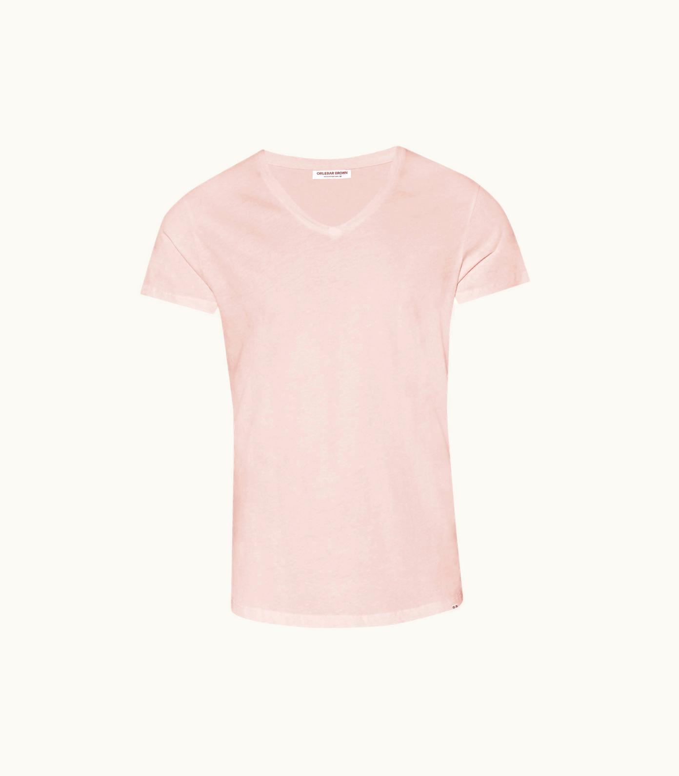 Orlebar Brown Orlebar Brown Ob-V Tailored Fit V-Neck T-Shirt In Pink Sand Pink Sand