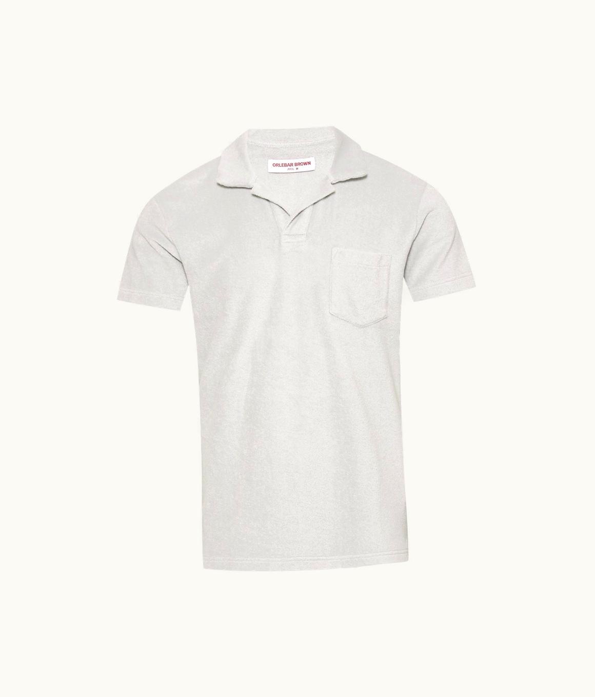 Orlebar Brown Orlebar Brown White Jade Organic Cotton Towelling Resort Polo Shirt White Jade