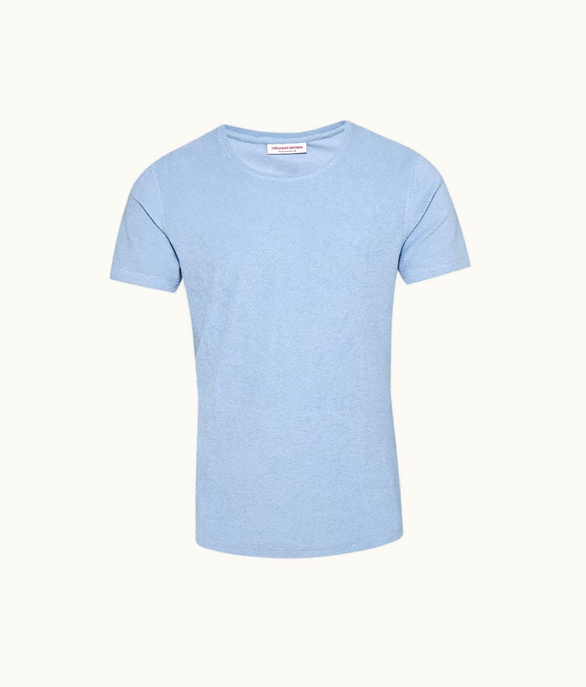 Orlebar Brown Orlebar Brown Blue Ash Crew Neck Organic Cotton Towelling T-Shirt Blue Ash