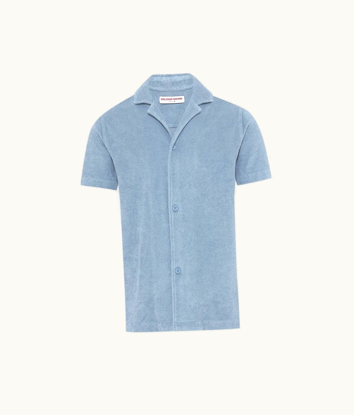 Orlebar Brown Orlebar Brown Wish Blue Relaxed Fit Capri Collar Cotton Towelling Shirt Wish Blue