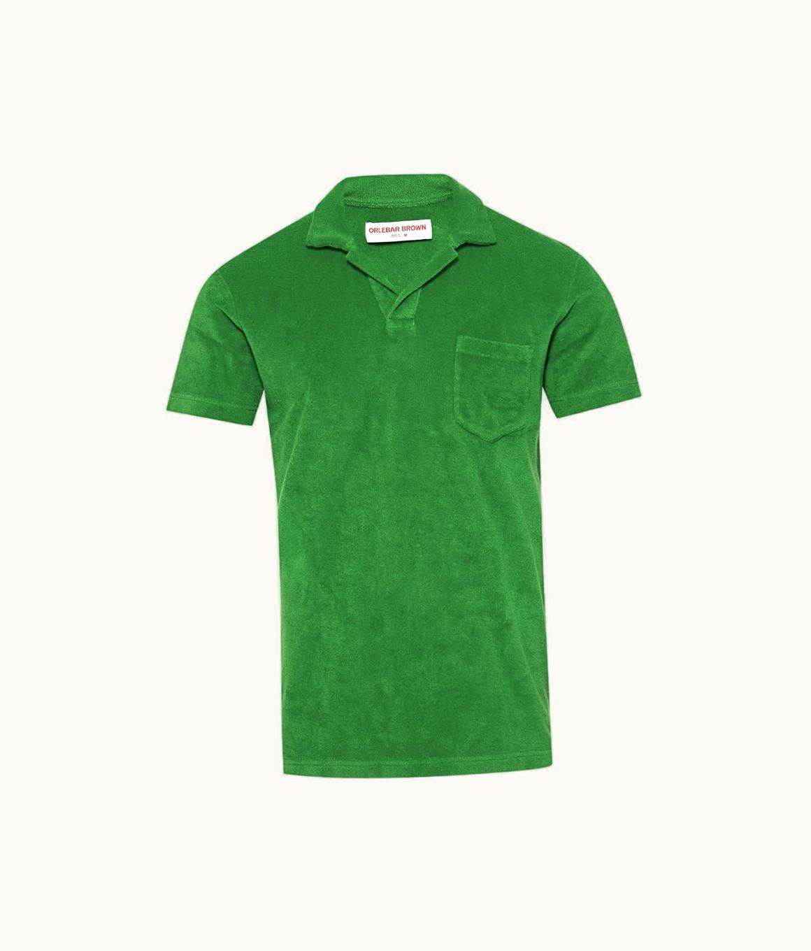 Orlebar Brown Orlebar Brown Coastal Garden Tailored Fit Organic Cotton Towelling Resort Polo Shirt Coastal Garden