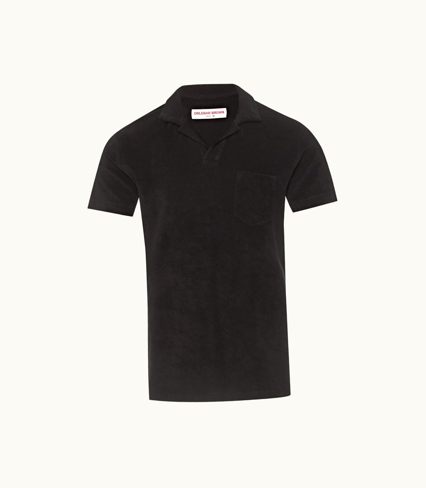 Orlebar Brown Orlebar Brown Black Tailored Fit Towelling Resort Polo Shirt