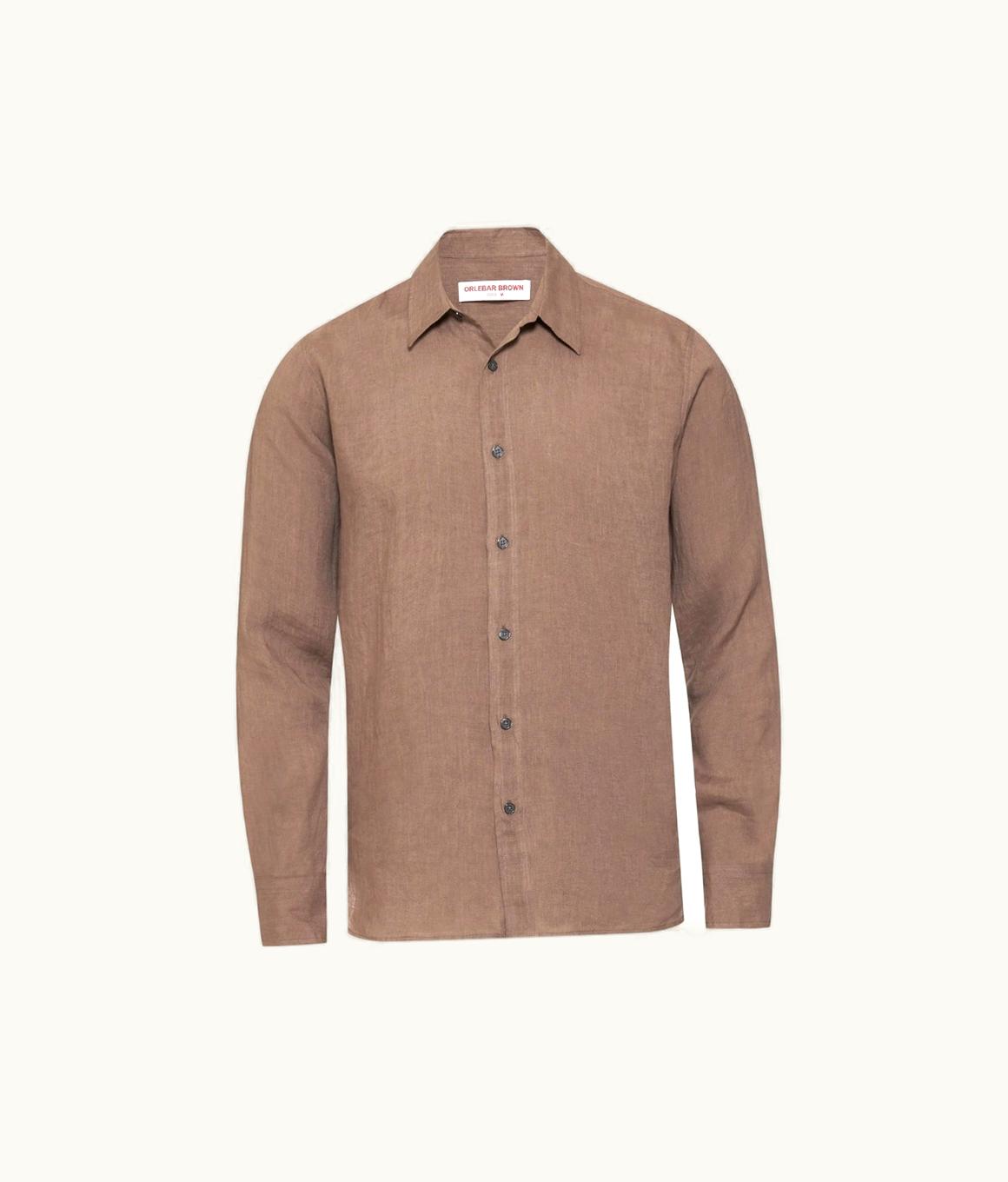 Orlebar Brown Orlebar Brown Plum Wine Classic Collar Linen Shirt Plum Wine