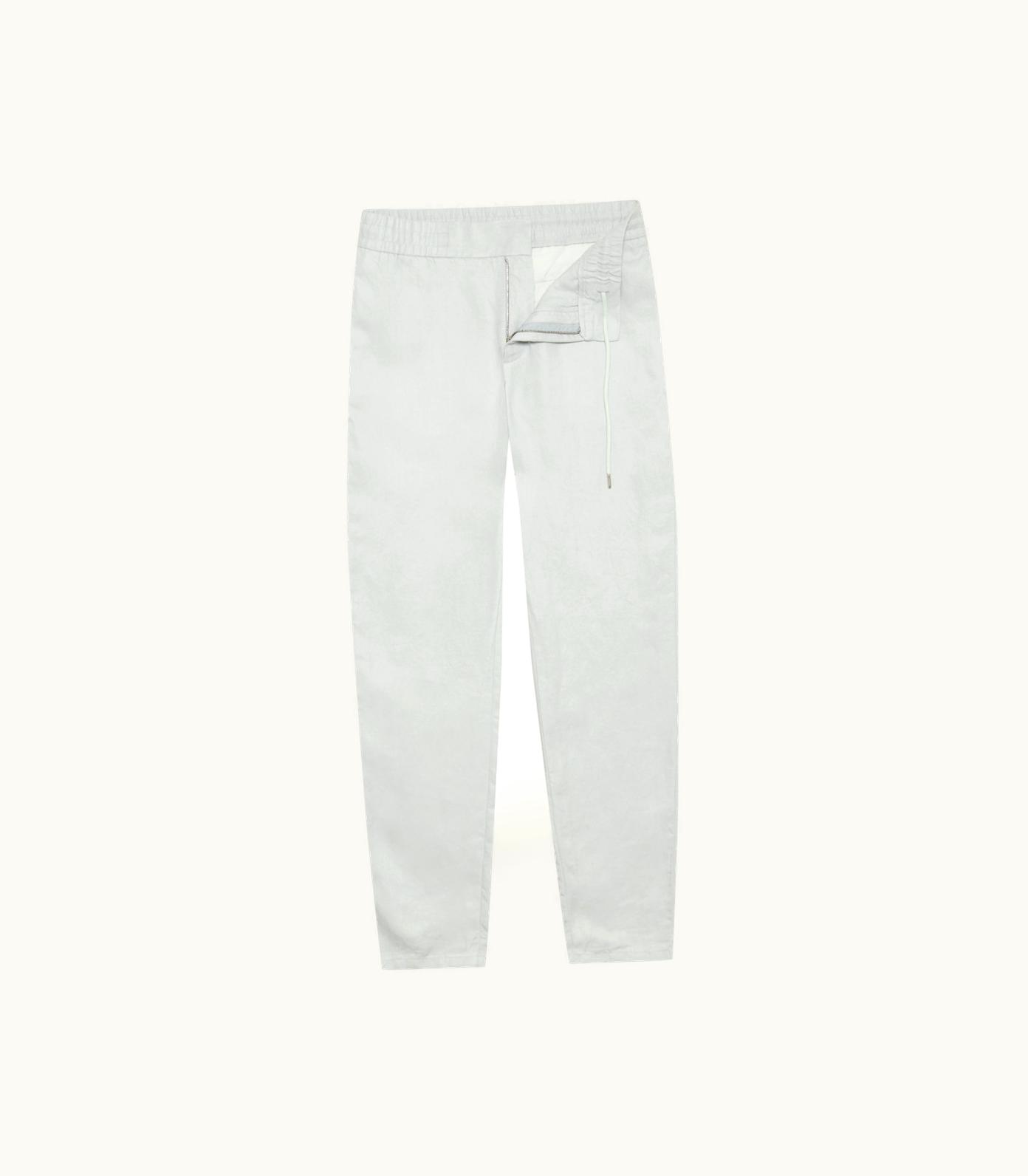 Orlebar Brown Orlebar Brown White Jade Tailored Fit Washed Linen Trousers 279045