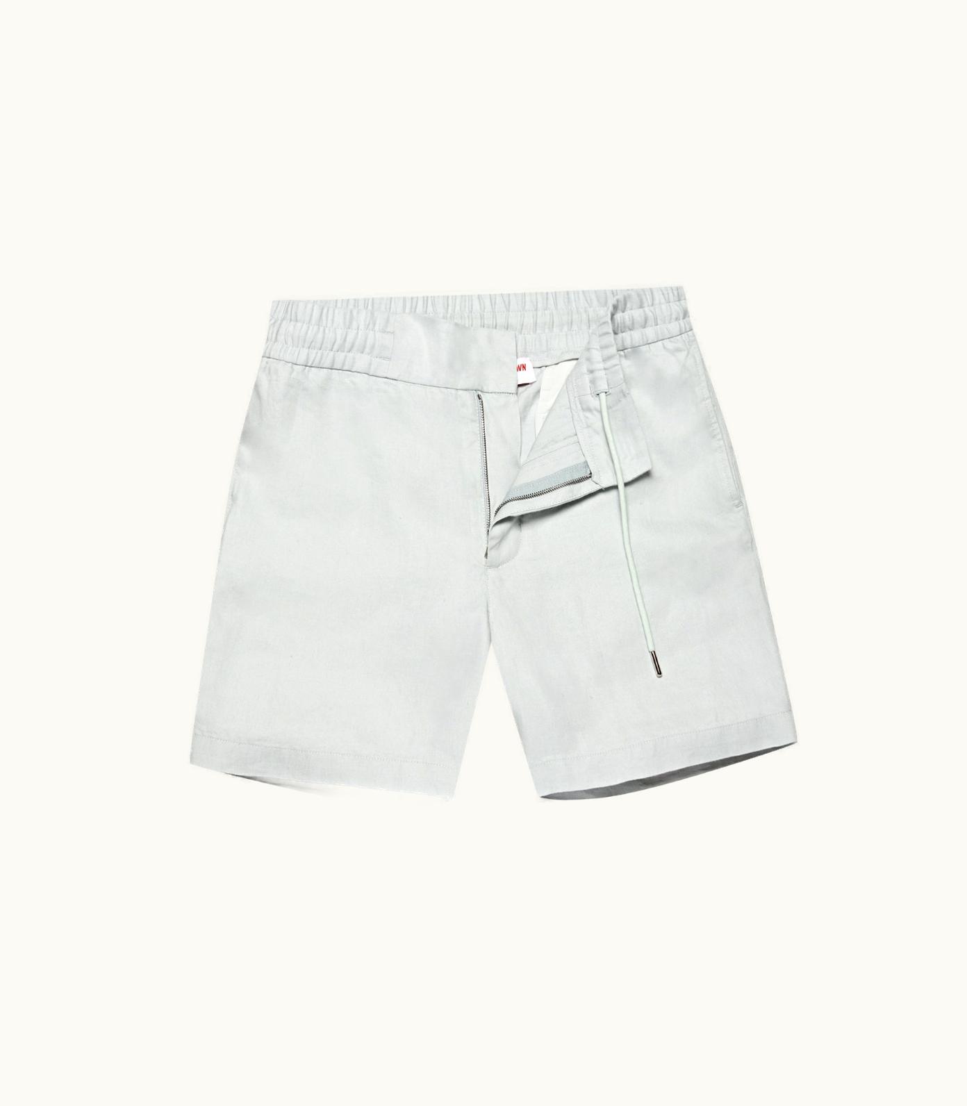 Orlebar Brown Orlebar Brown White Jade Easy Tailored Fit Washed Linen Shorts White Jade