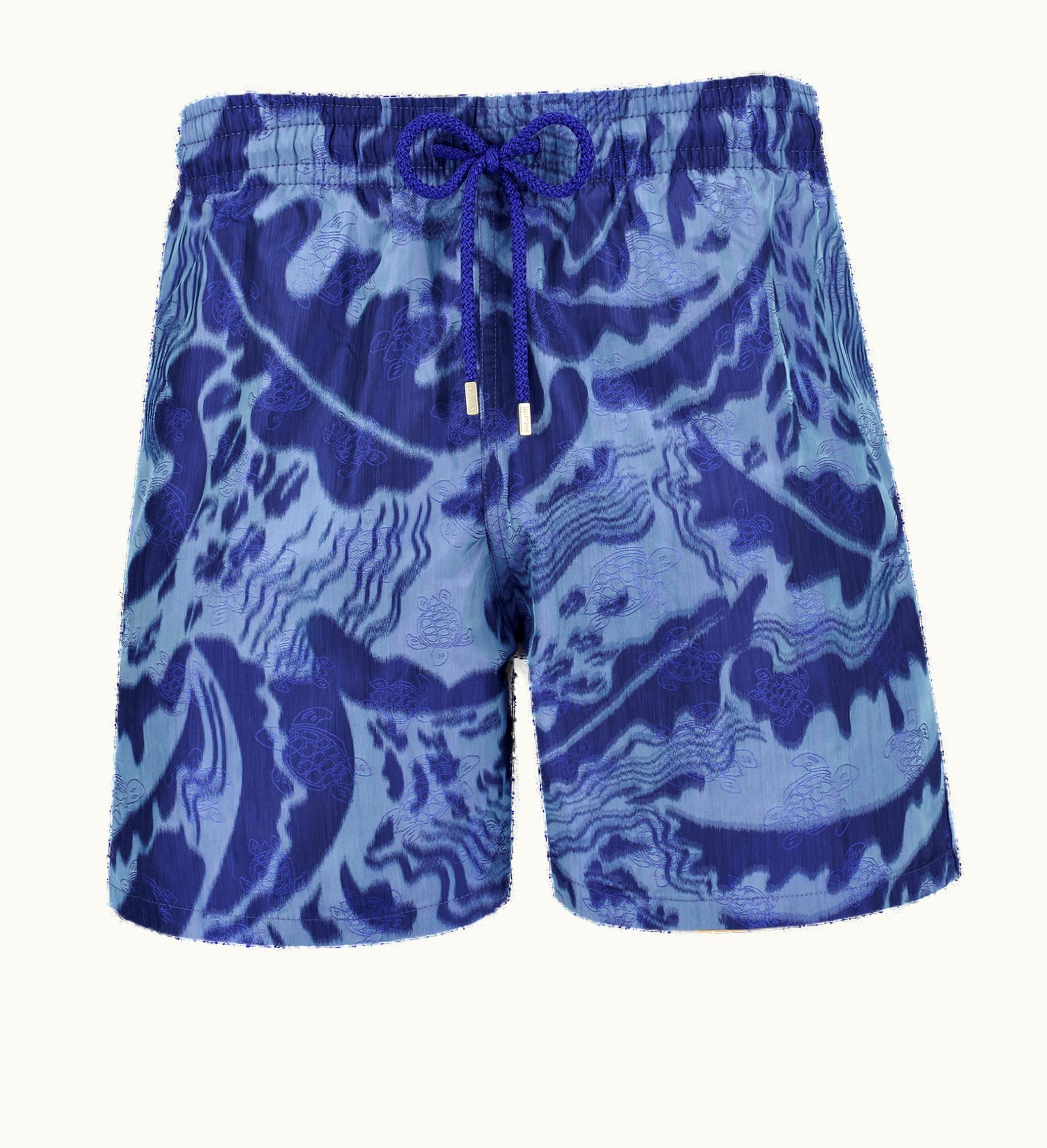 Vilebrequin Men Silk Swim Shorts Vagues - Vilebrequin X Maison Bucol
