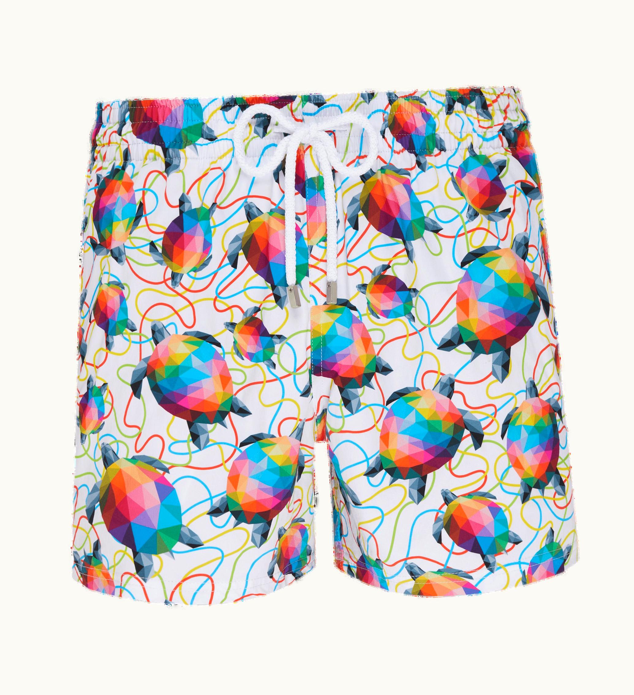 Vilebrequin Men Stretch Swim Shorts Tortugas - Vilebrequin X Okuda San Miguel