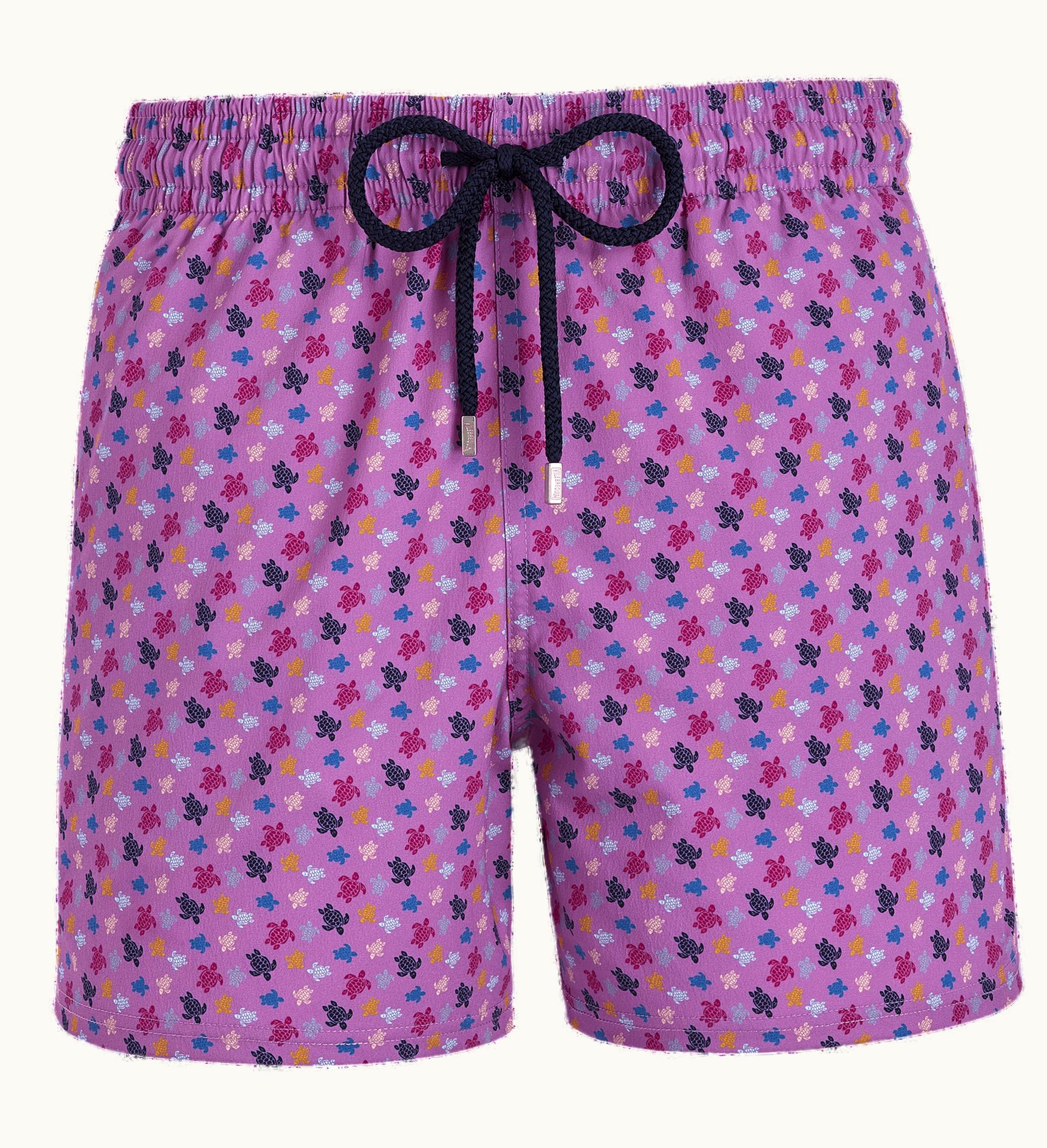 Vilebrequin Vilebrequin Men Stretch Swim Shorts Micro Ronde Des Tortues Rainbow Glycine / Purple