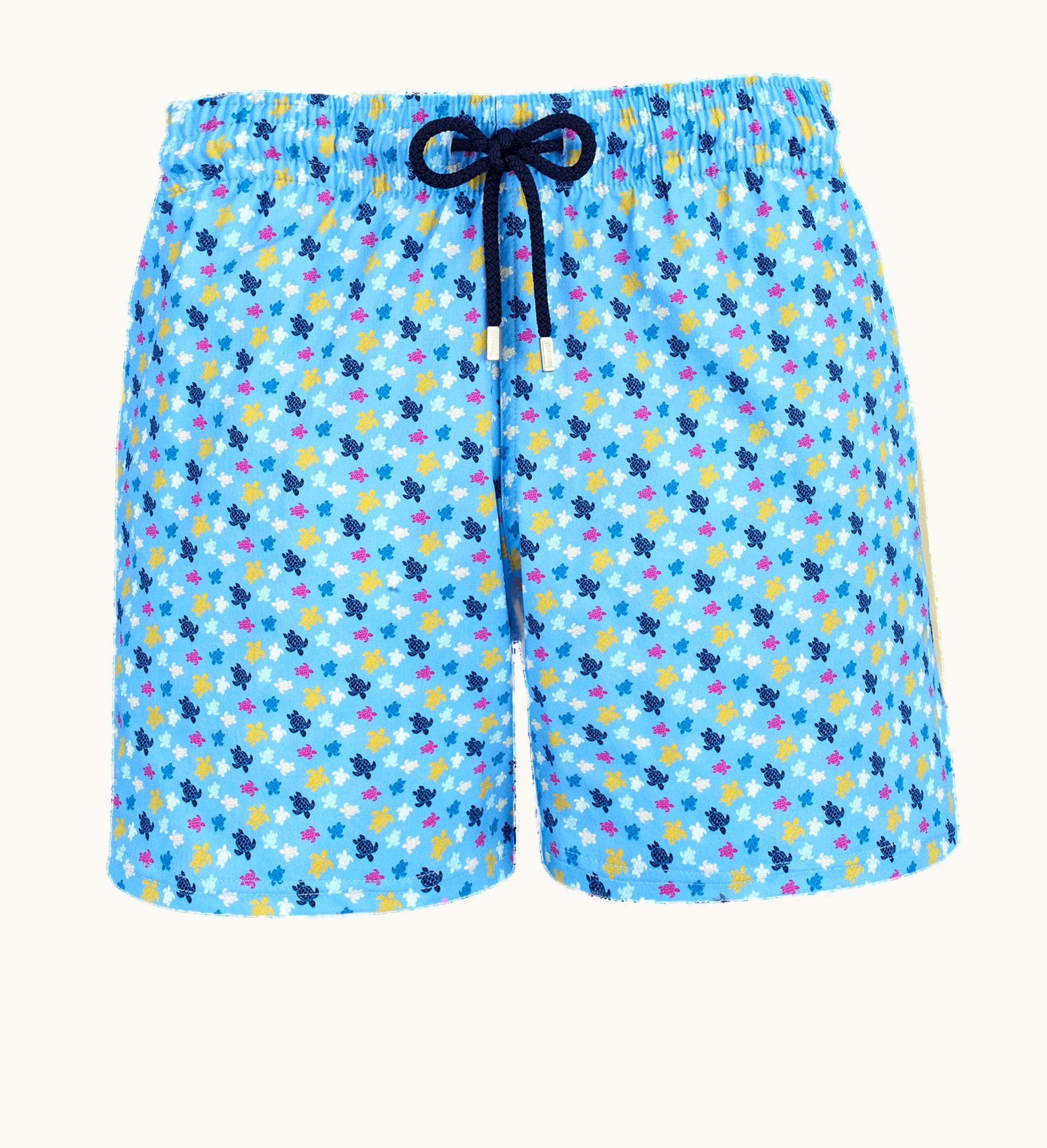 Vilebrequin Vilebrequin Men Stretch Swim Shorts Micro Ronde Des Tortues Rainbow Divine / Blue