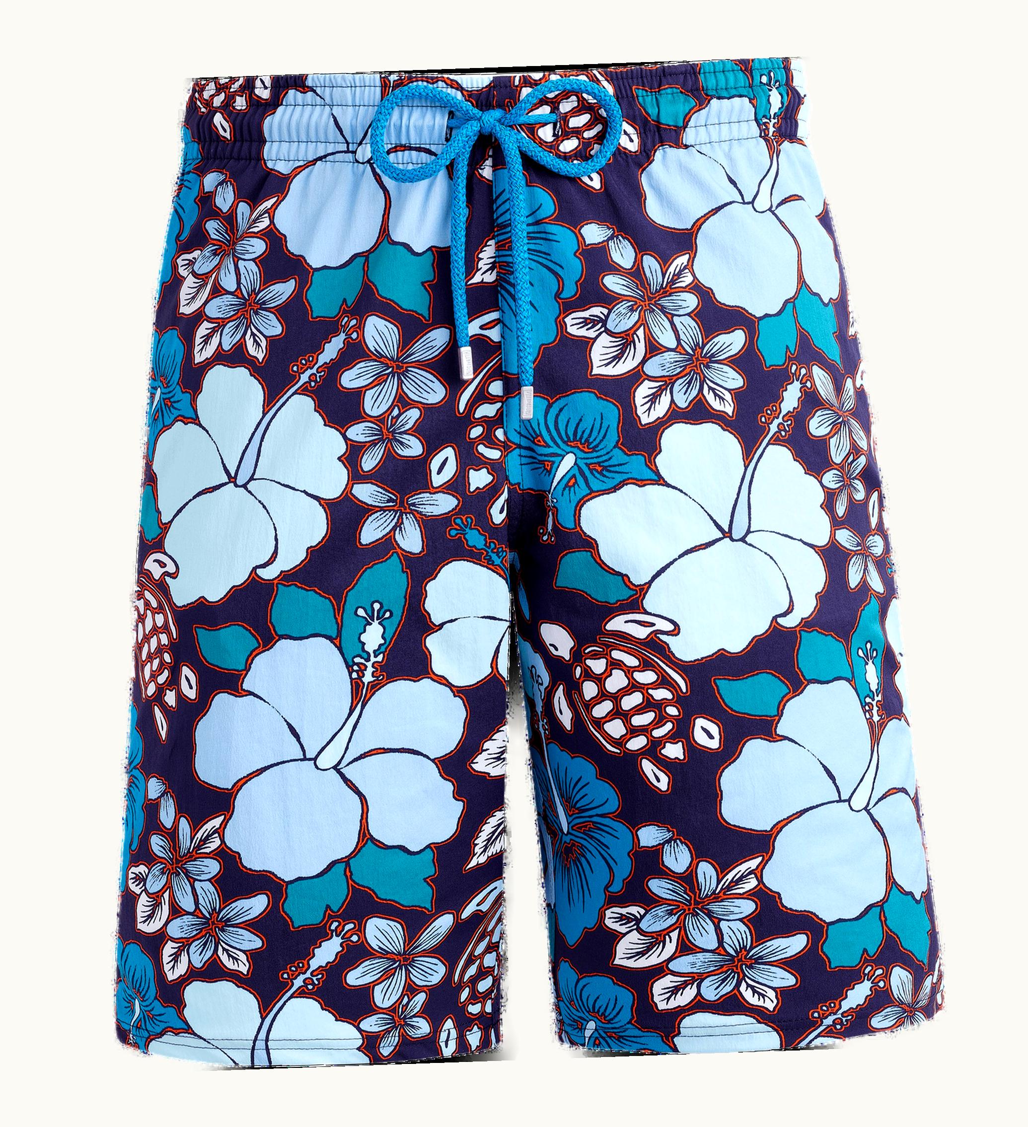 Vilebrequin Vilebrequin Men Long Stretch Swim Shorts Tropical Turtles