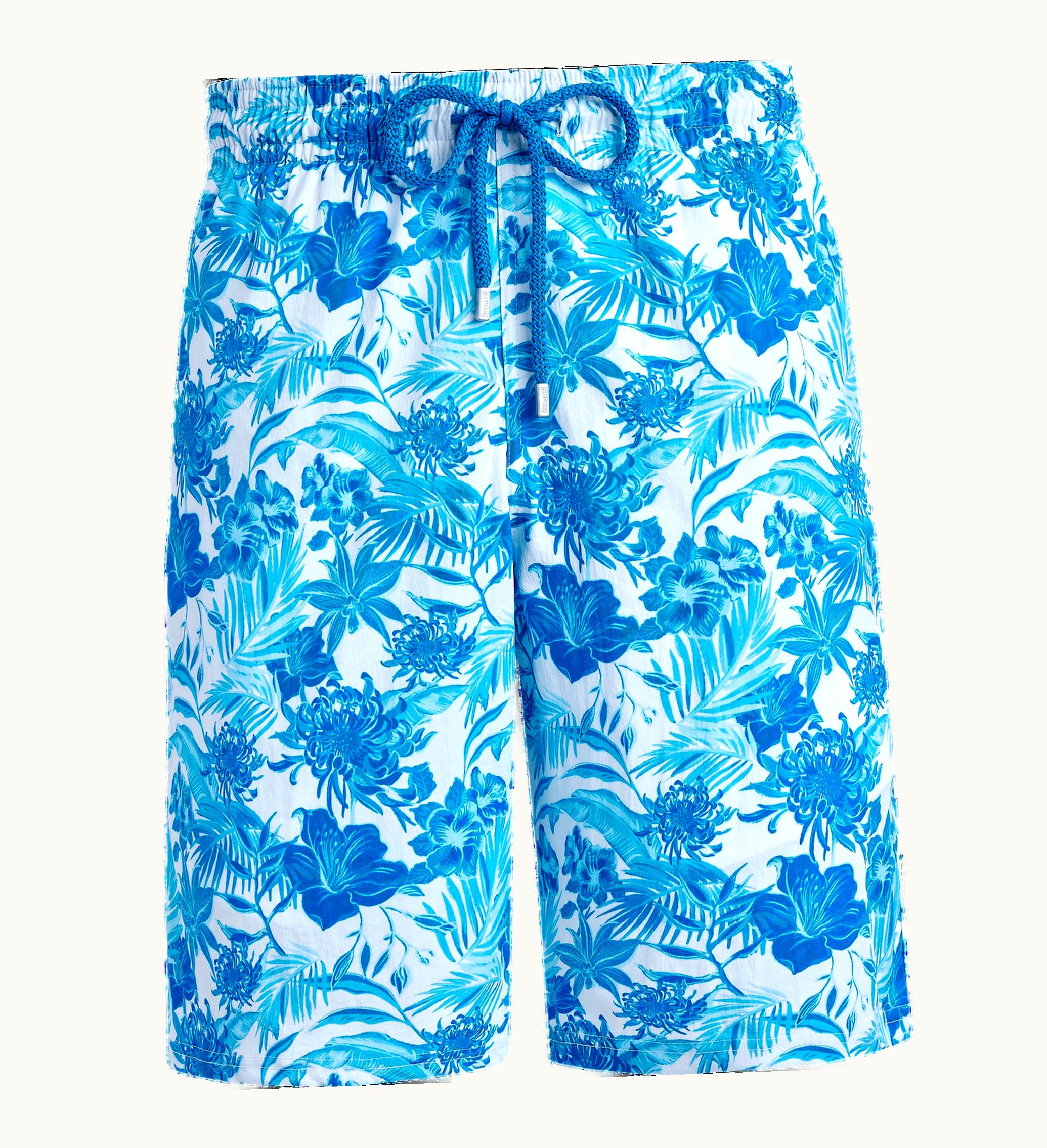 Vilebrequin Vilebrequin Men Long Stretch Swim Shorts Tahiti Flowers