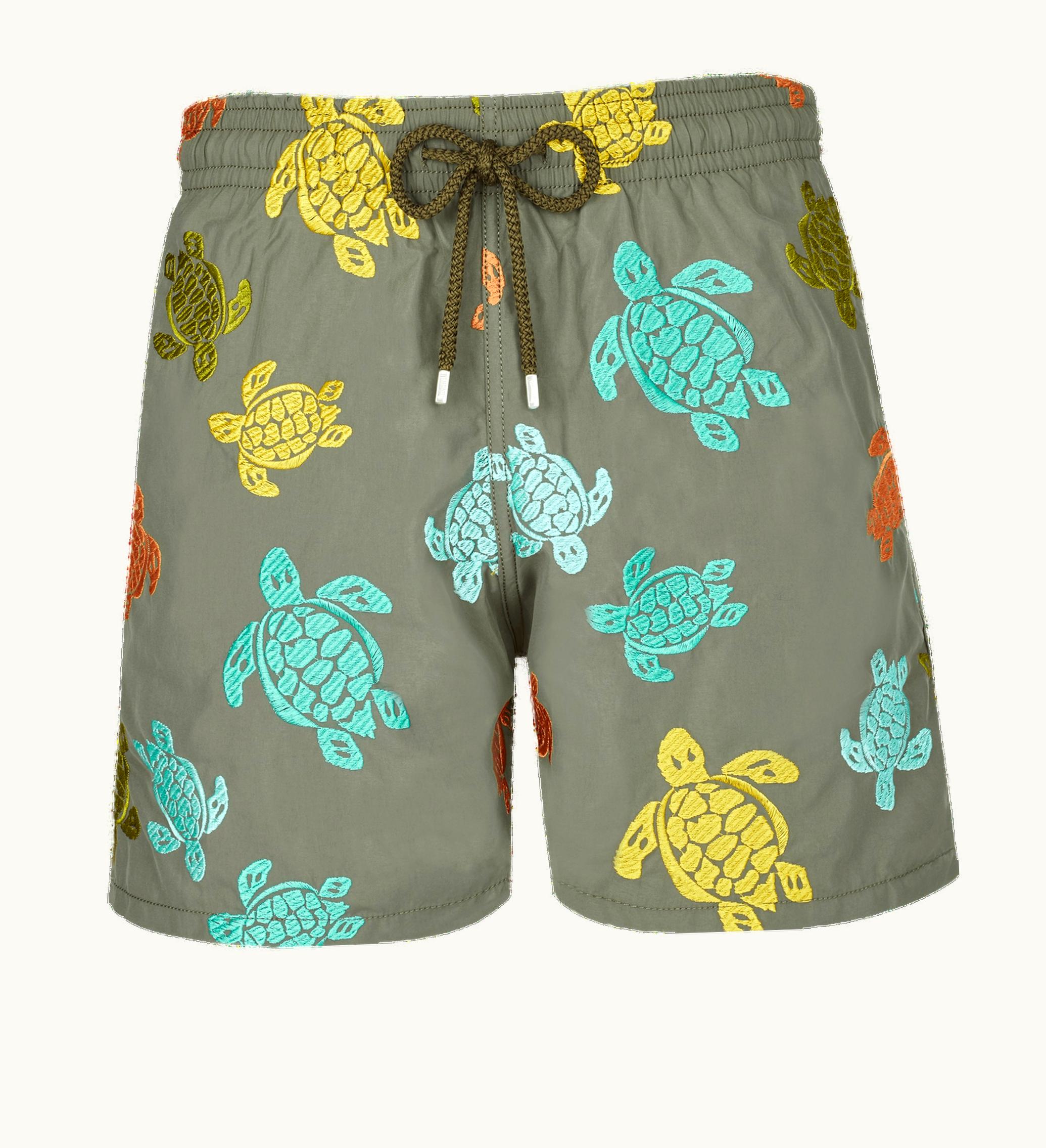 Vilebrequin Vilebrequin Men Swim Shorts Embroidered Ronde Tortues Multicolores - Limited Edition Olivier / Green