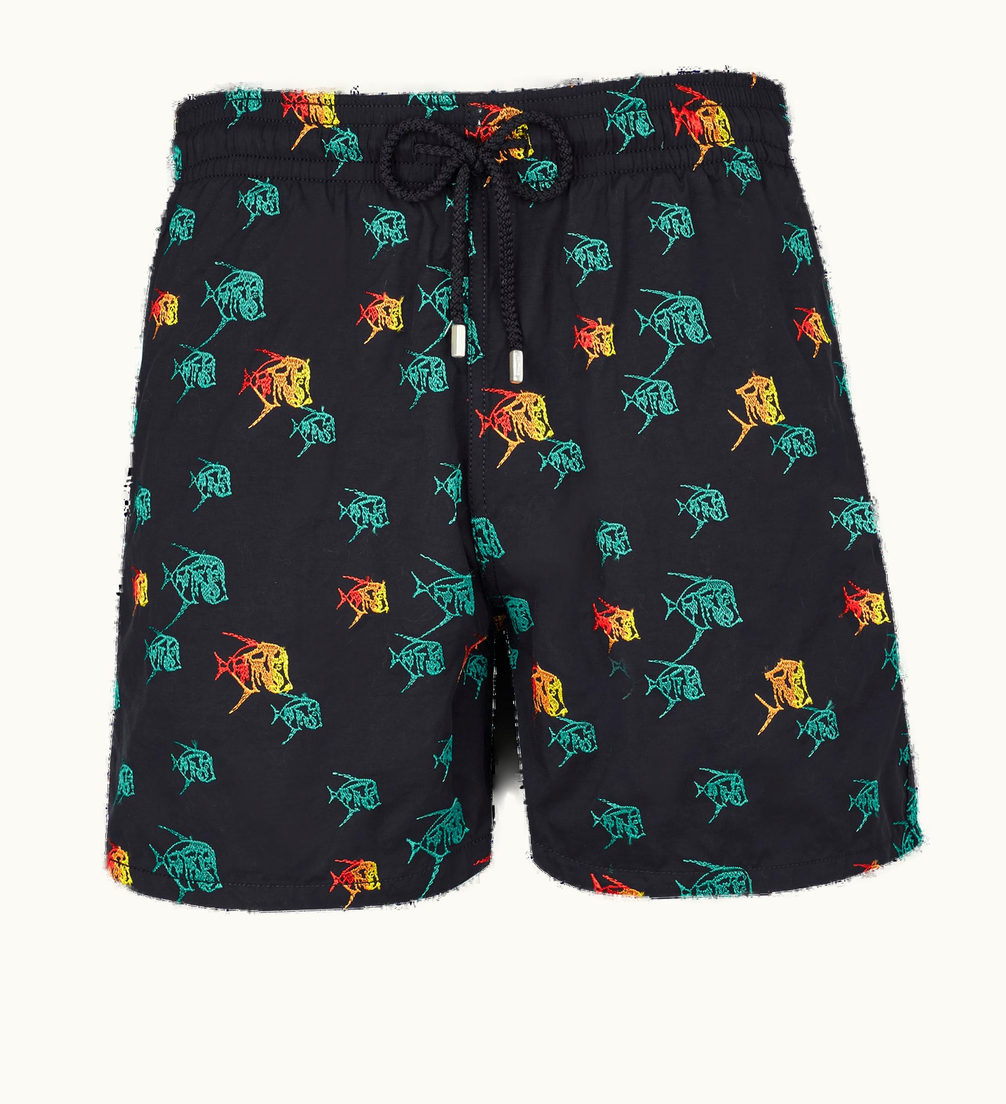 Vilebrequin Vilebrequin Men Swim Shorts Embroidered Piranhas - Limited Edition Black / Black