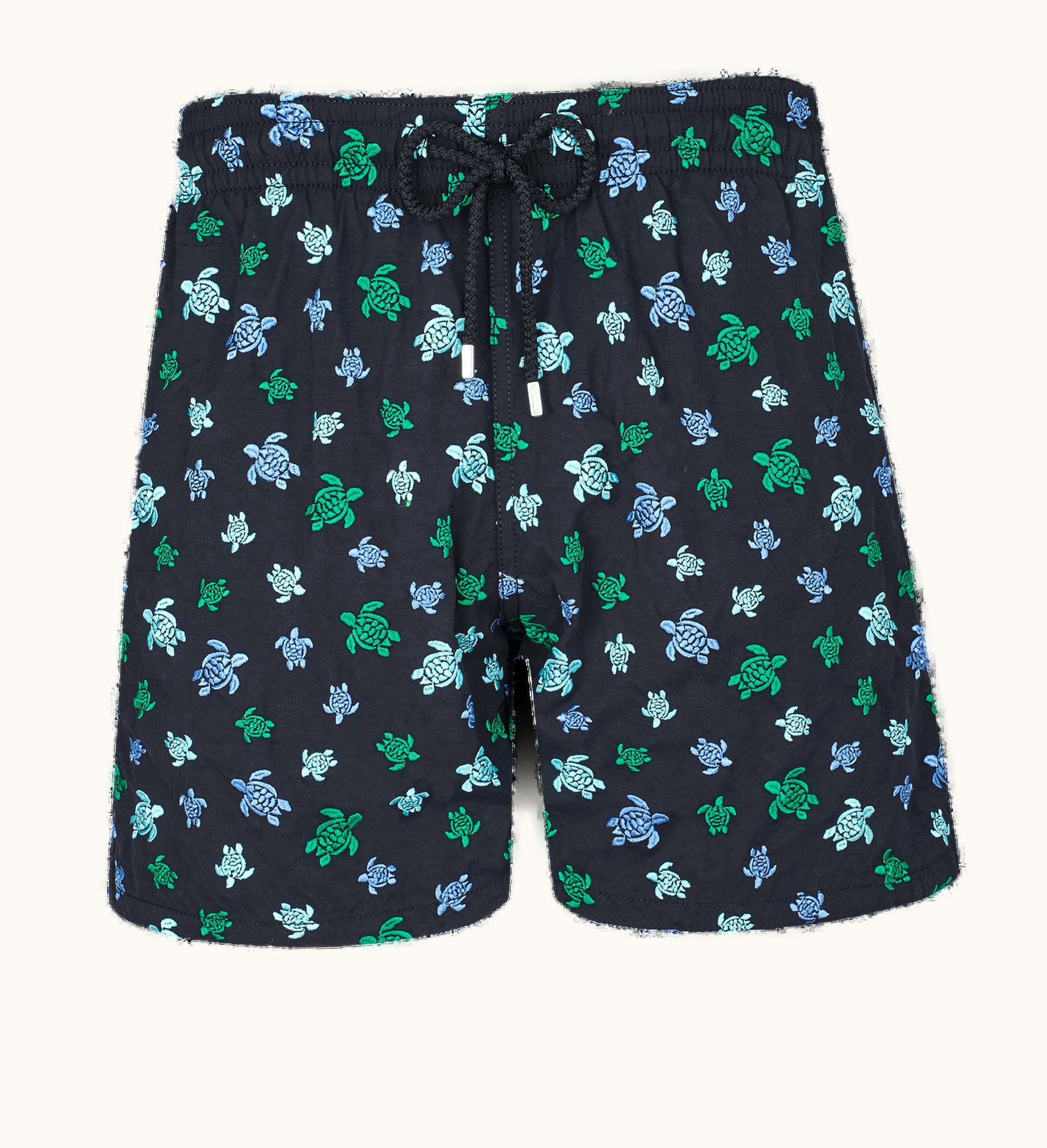 Vilebrequin Vilebrequin Men Swim Shorts Embroidered Micro Ronde Des Tortues Rainbow - Limited Edition Black / Black