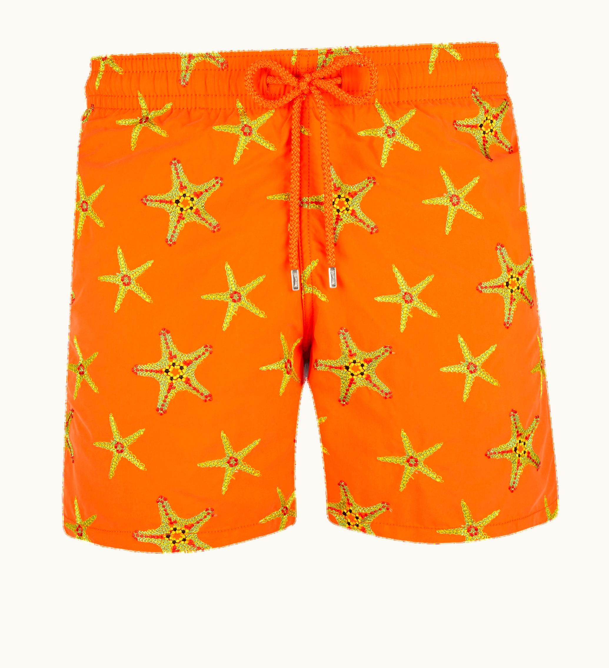 Vilebrequin Vilebrequin Men Swim Shorts Embroidered Starfish Dance - Limited Edition Tango / Orange