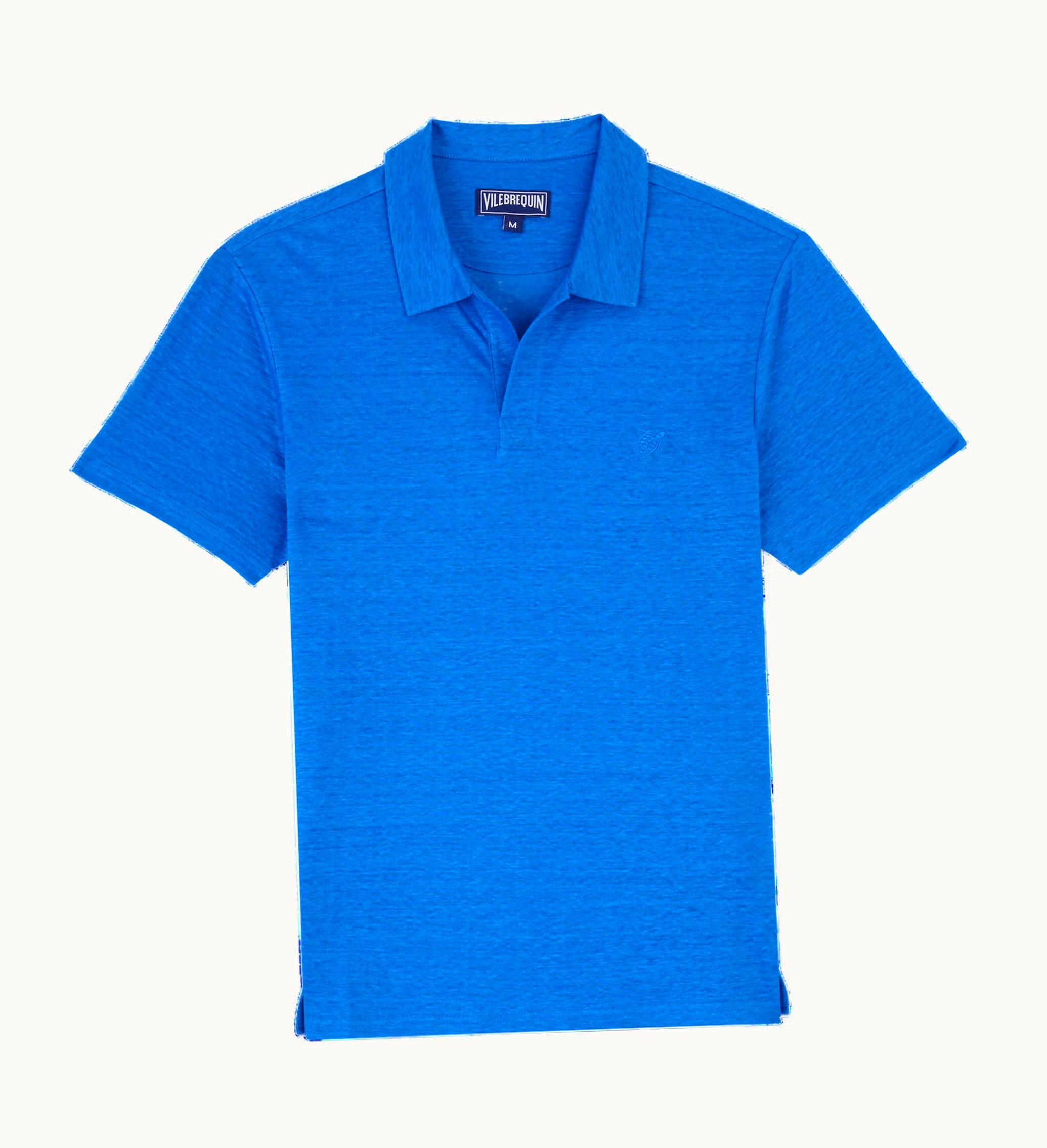 Vilebrequin Vilebrequin Men Linen Jersey Polo Shirt Solid Palace / Blue