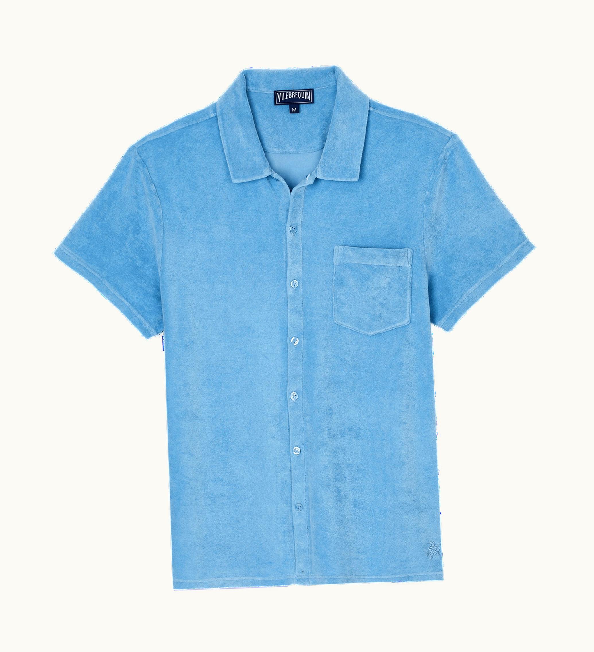 Vilebrequin Vilebrequin Men Terry Bowling Shirt Solid Mineral Dye