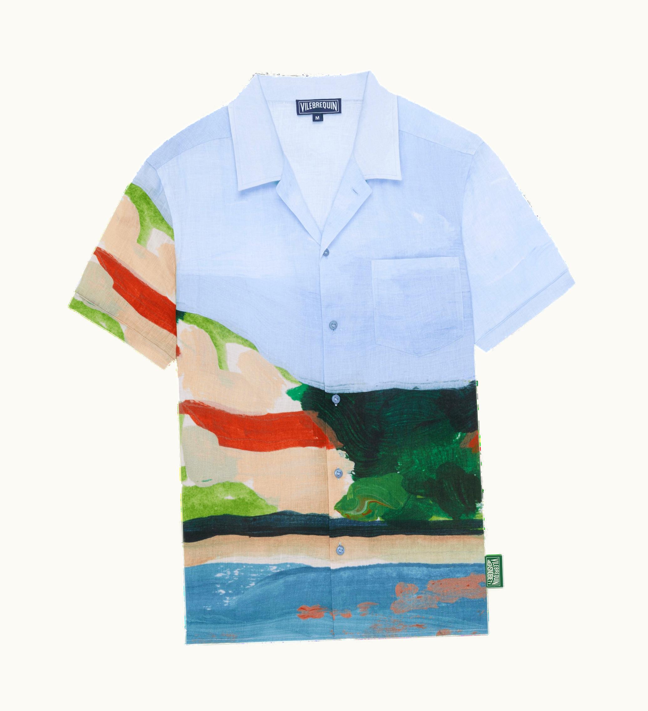 Vilebrequin Men Linen Bowling Shirt 360 Landscape - Vilebrequin X Highsnobiety