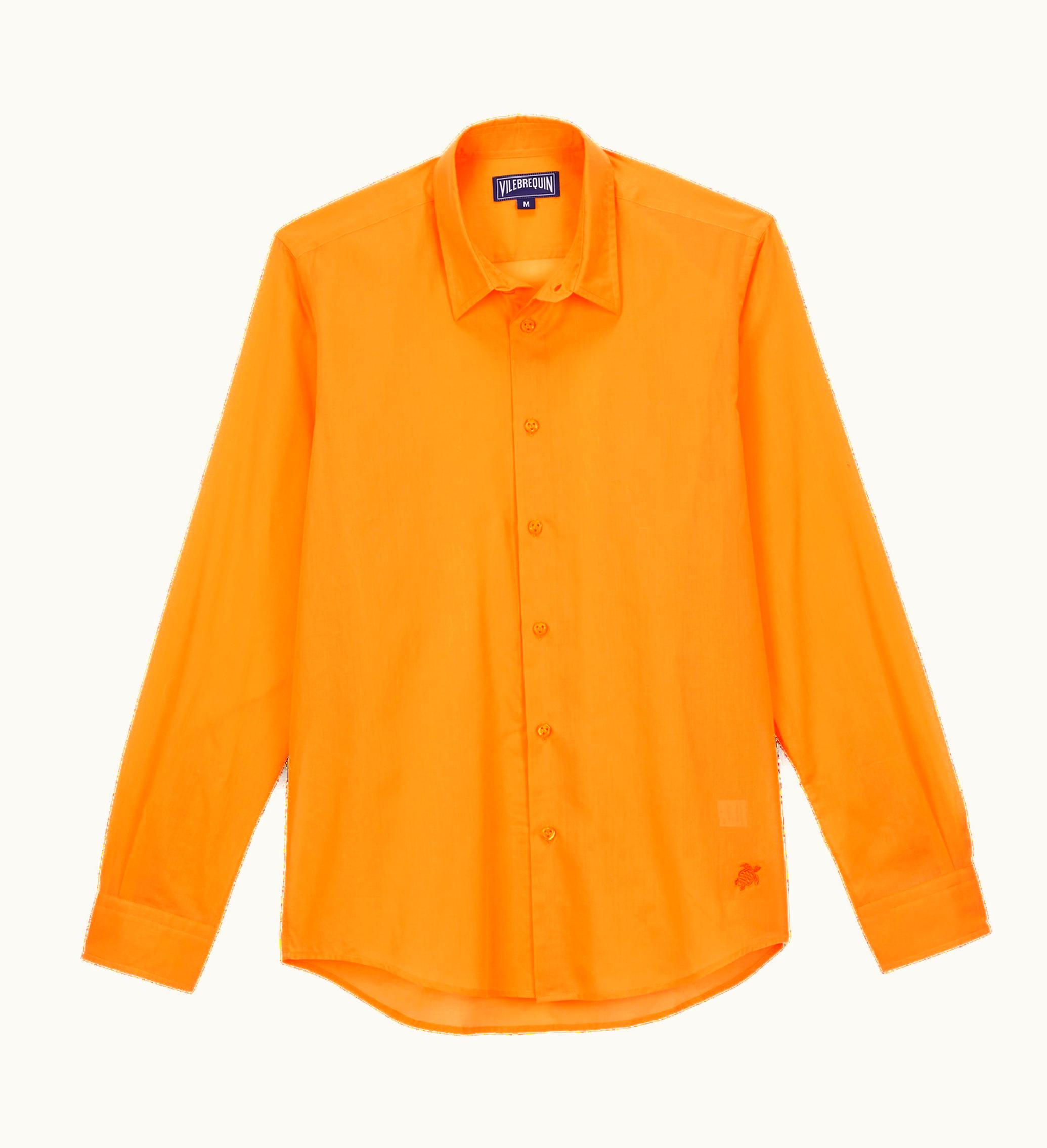 Vilebrequin Vilebrequin Unisex Cotton Voile Lightweight Shirt Solid Carrot / Orange