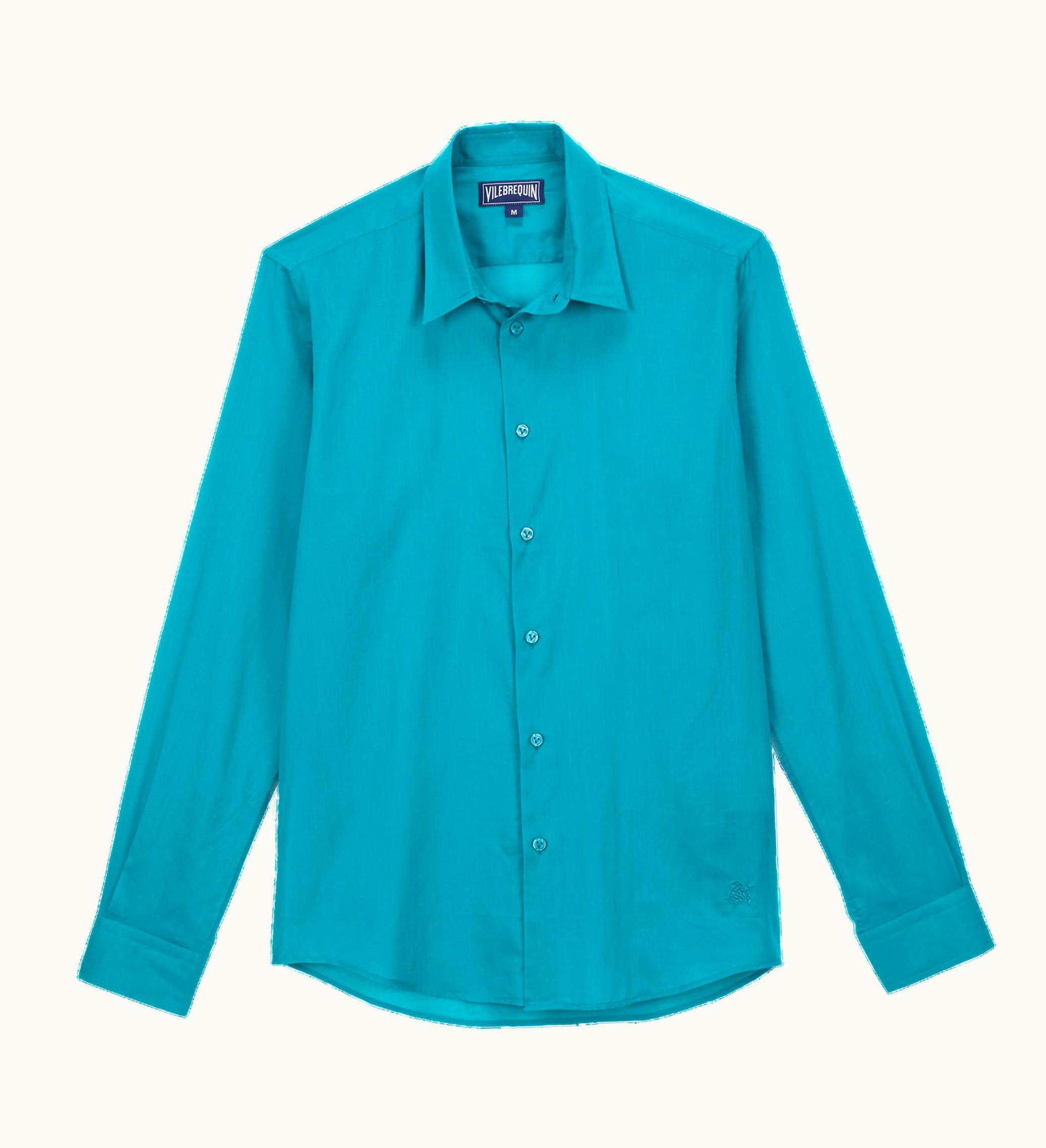 Vilebrequin Vilebrequin Unisex Cotton Voile Lightweight Shirt Solid Emerald / Green