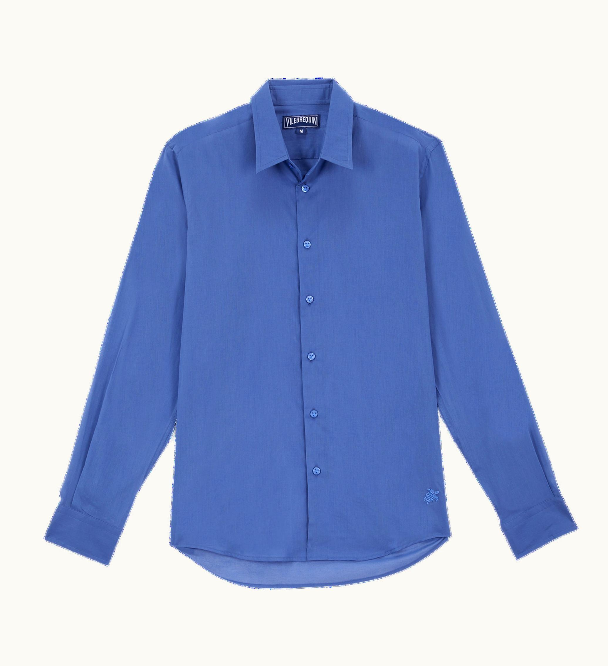 Vilebrequin Vilebrequin Unisex Cotton Voile Lightweight Shirt Solid Storm / Blue